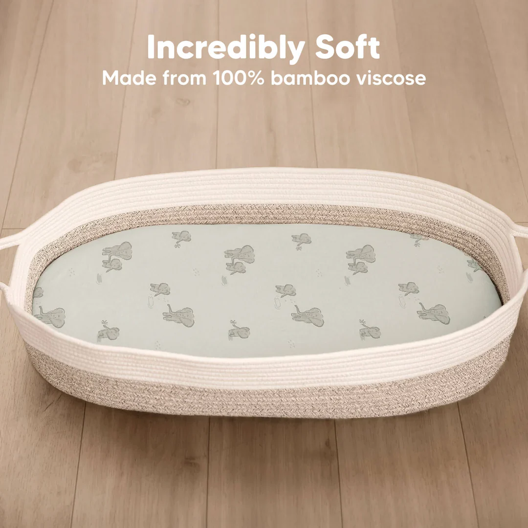 2 - Pack KeaBabies Isla Fitted Bassinet Sheets - Image 2