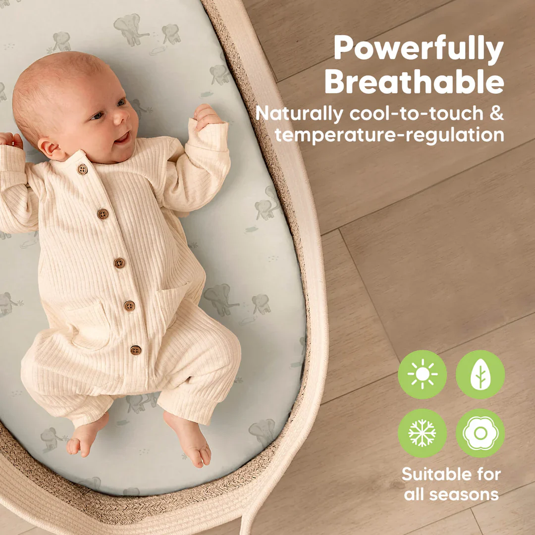 2 - Pack KeaBabies Isla Fitted Bassinet Sheets - Image 4