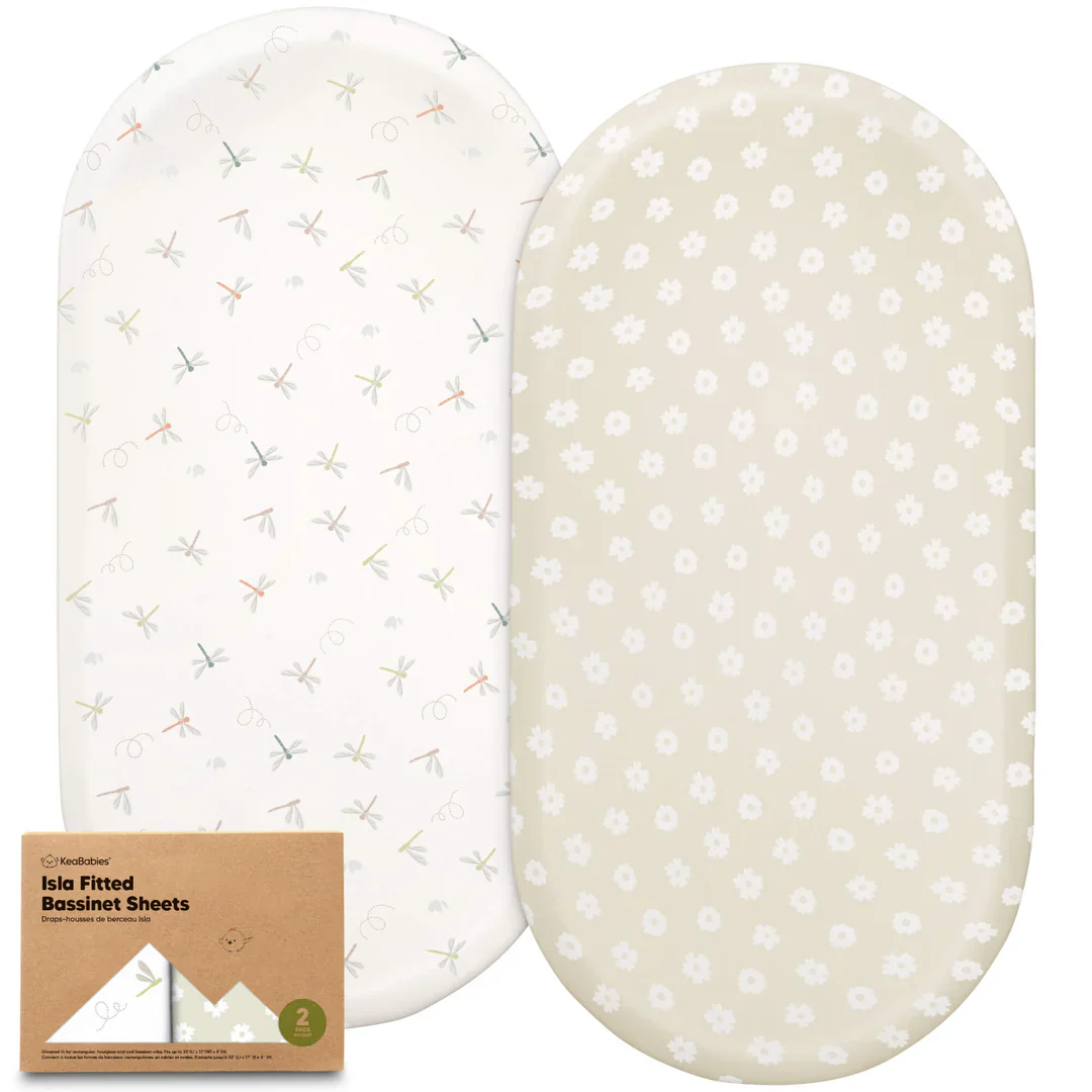 2 - Pack KeaBabies Isla Fitted Bassinet Sheets - Image 5