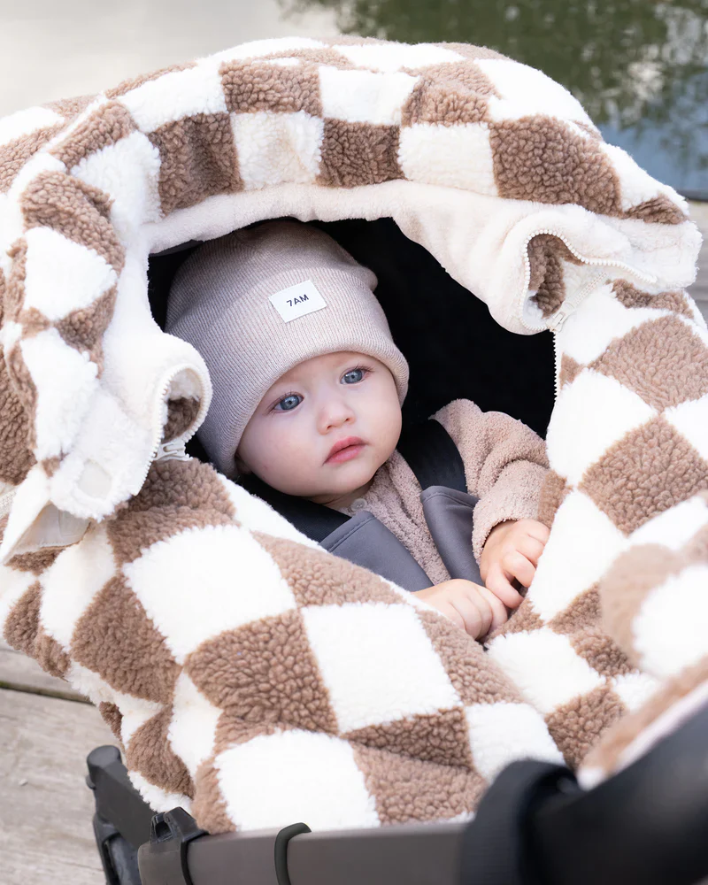 7 AM Enfant Car Seat Cocoon- Checker Berber - Image 2