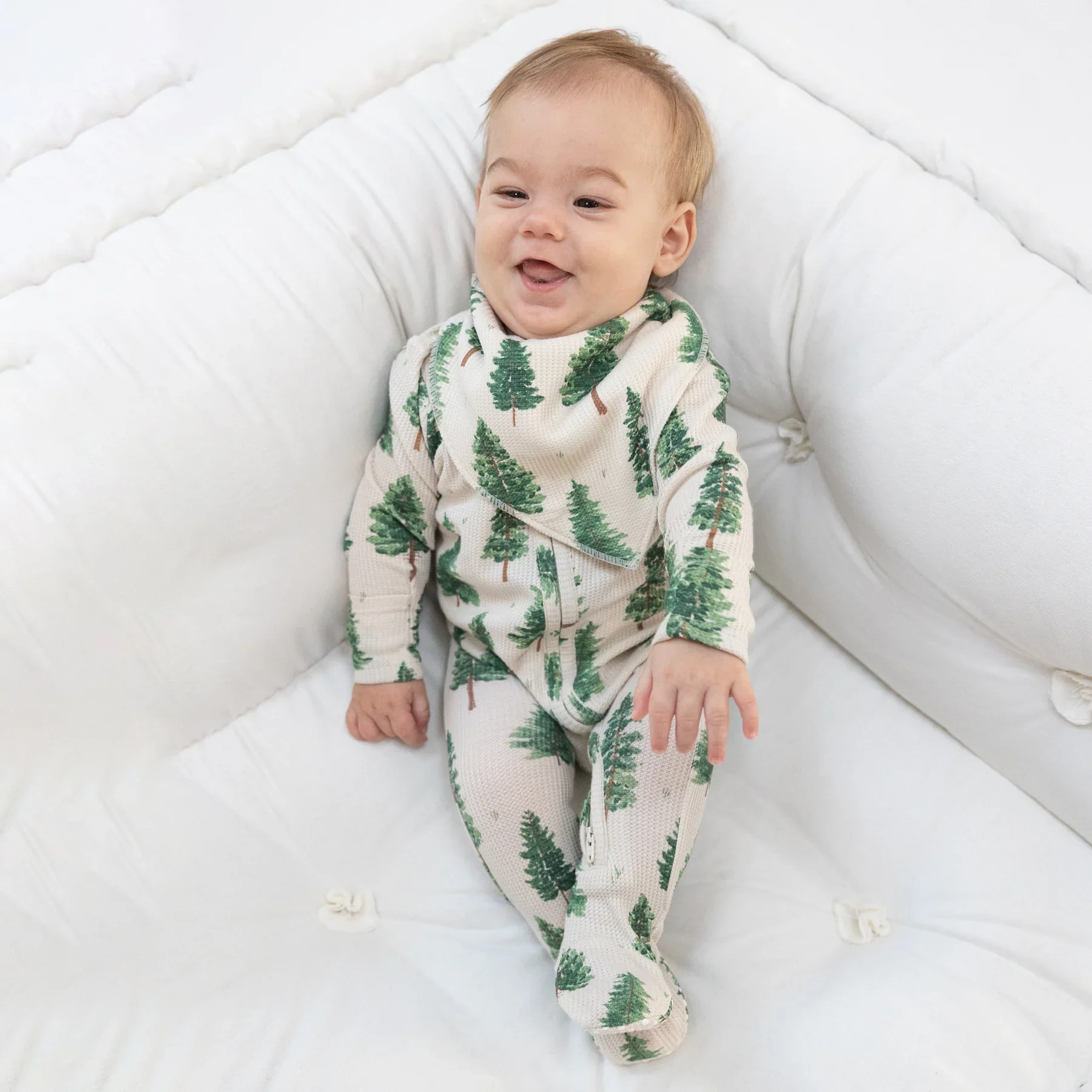 Angel Dear 2 Way Zipper Footie- Forest Trees - Image 2