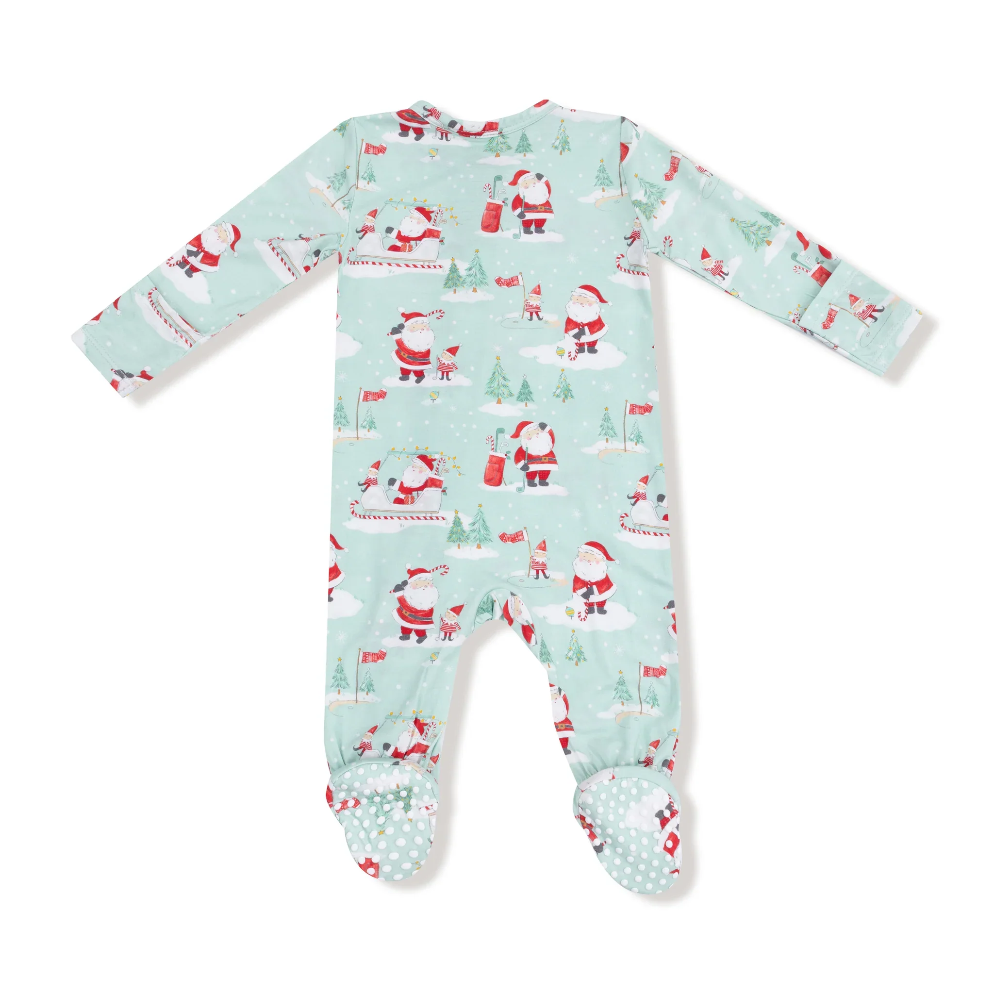 Angel Dear 2 Way Zipper Footie - Golfing Santa & Elves - Image 3