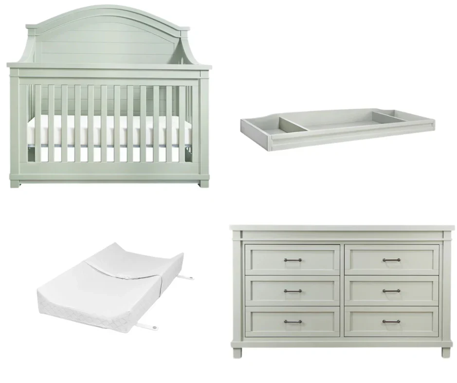 Baby Appleseed Rowan Arch Top Convertible Crib - Sage - Image 10