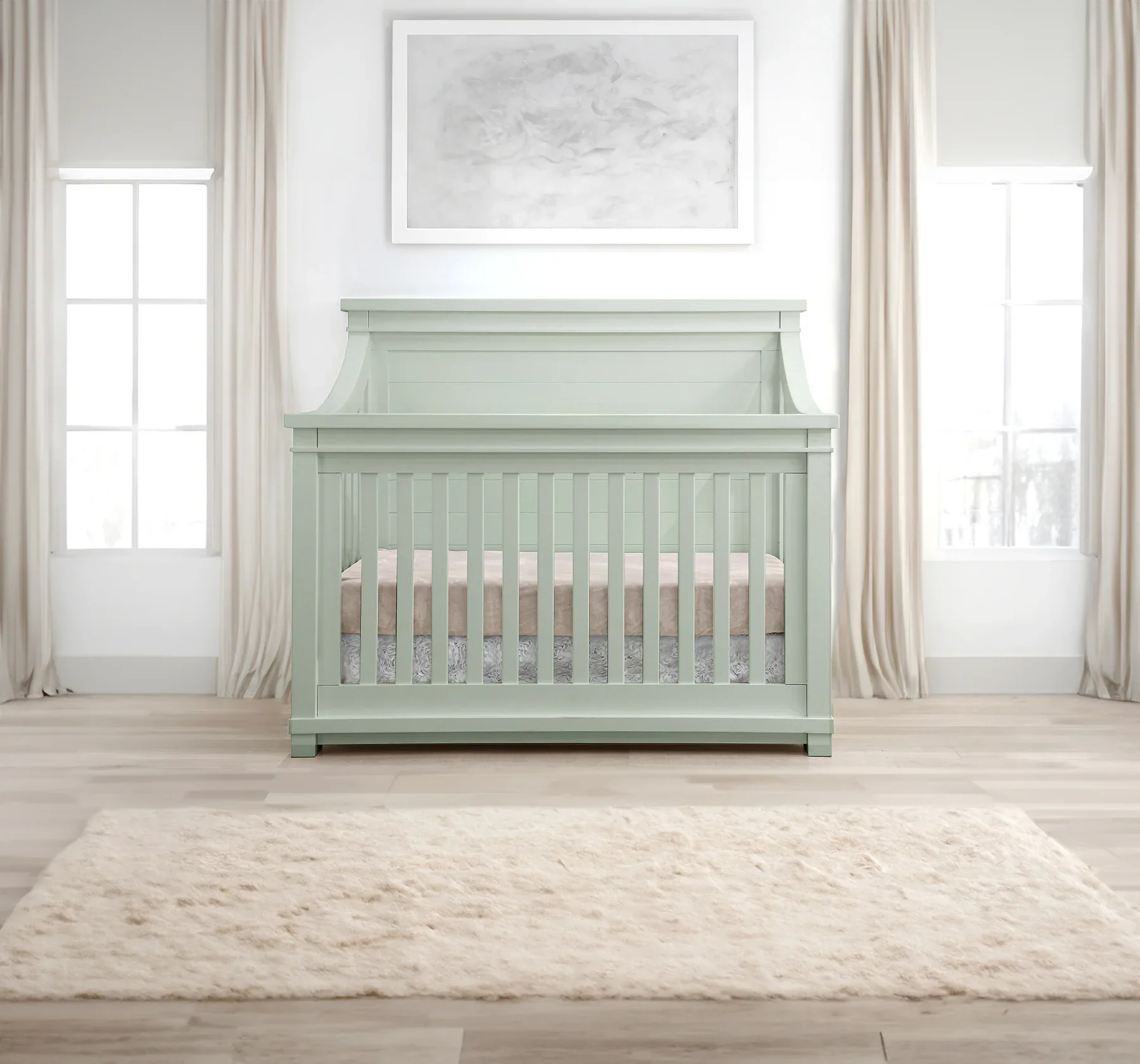 Baby Appleseed Rowan Flat Top Convertible Crib - Sage - Image 7