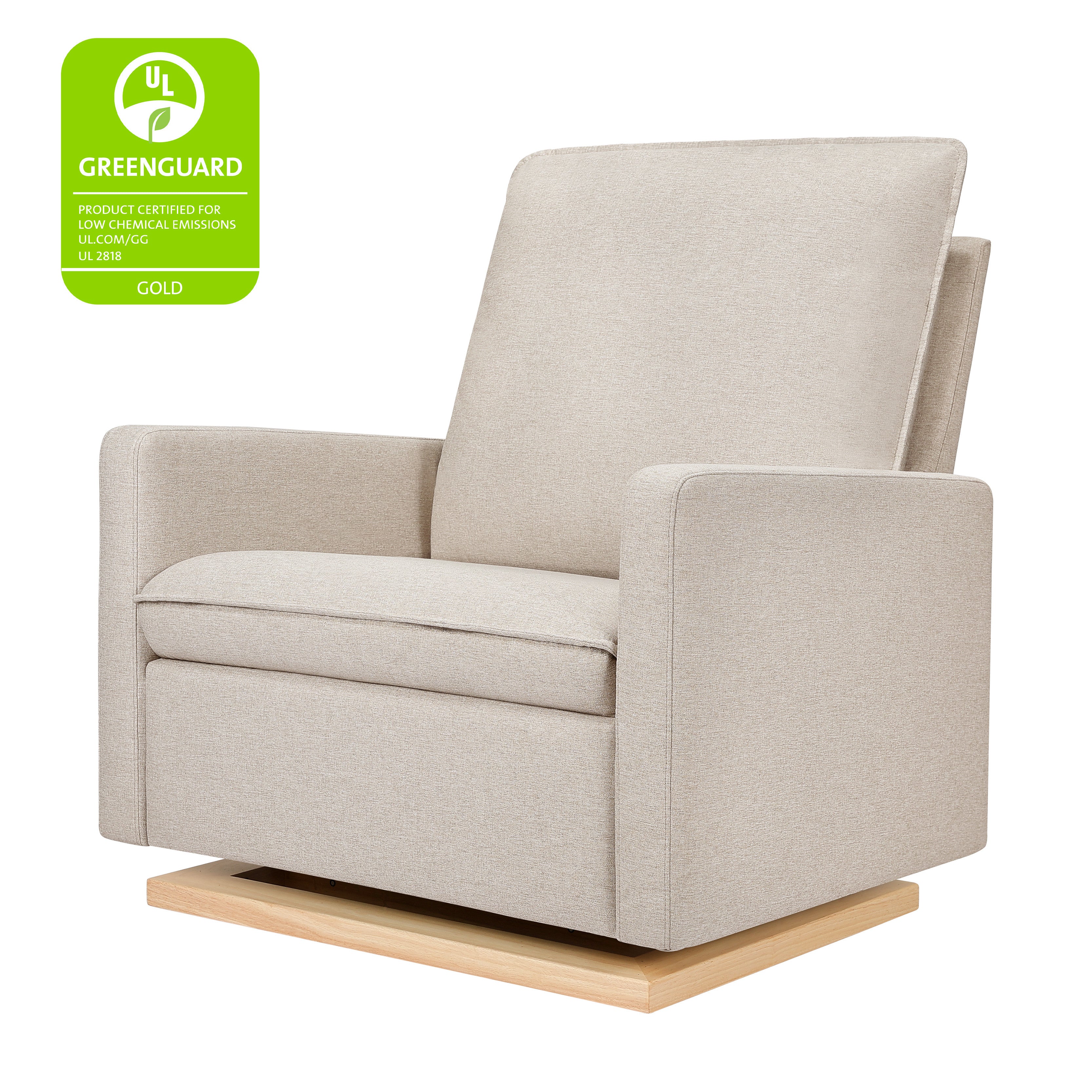 Babyletto Cali Pillowback Chair and a Half Glider in Eco-Performance Fabric | Water Repellent & Stain Resistant - Image 7