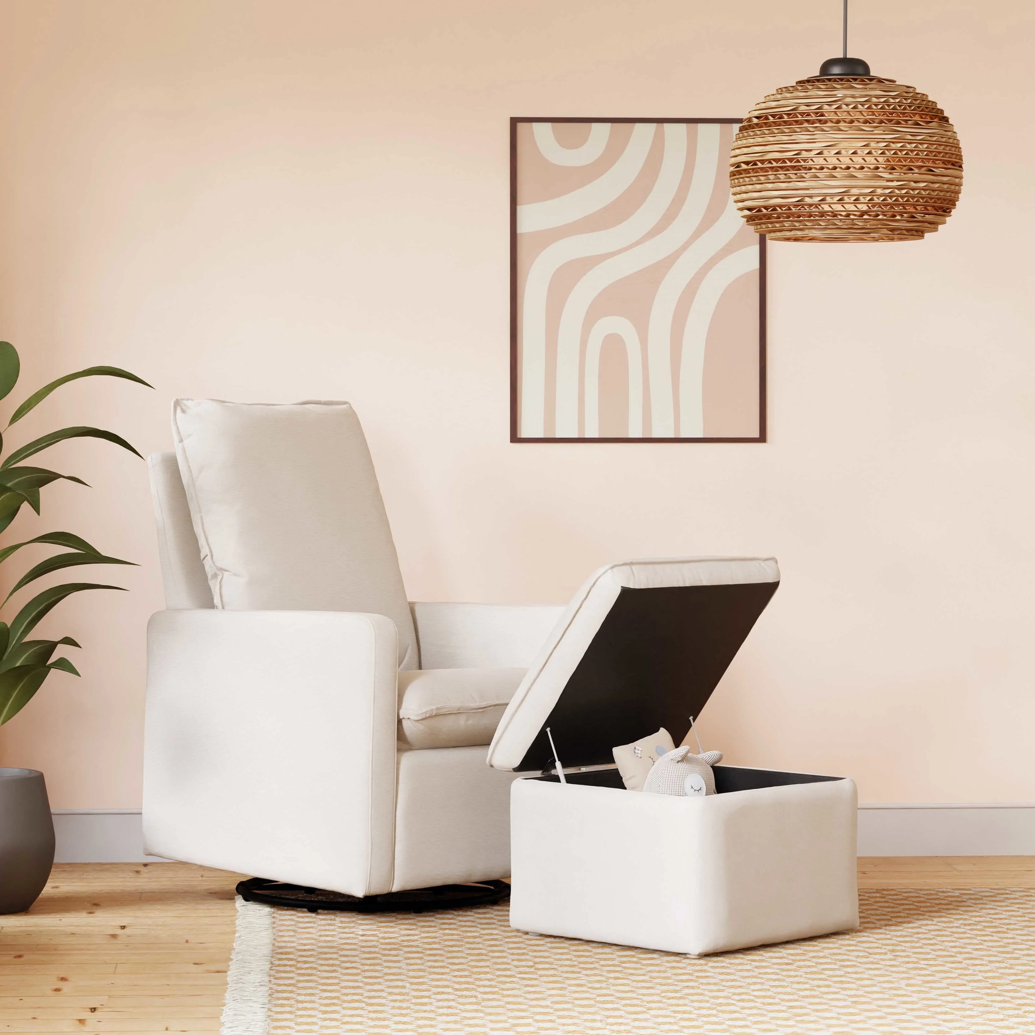 Babyletto Cali Storage Ottoman in Eco-Performance Fabric | Water Repellent & Stain Resistant - Image 20