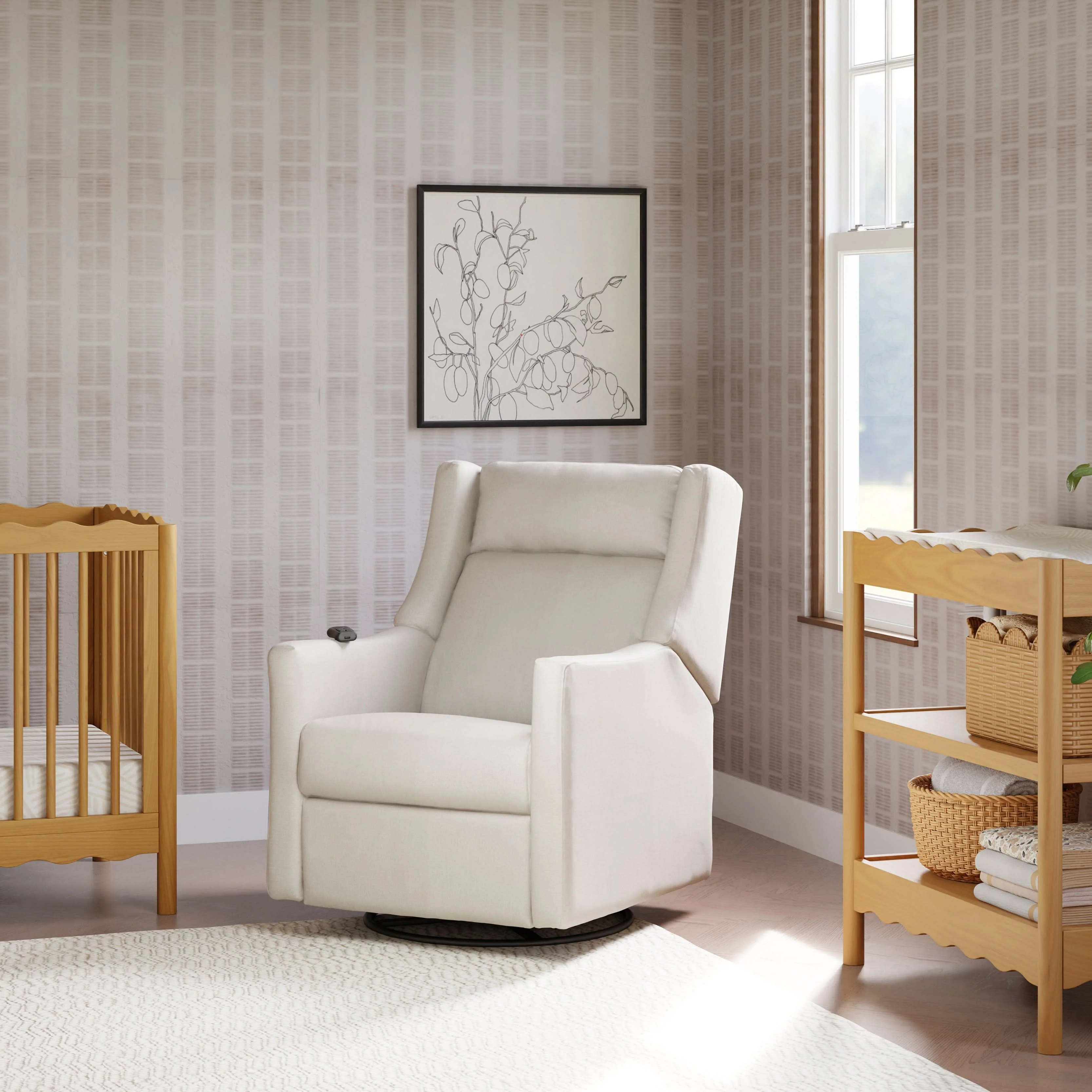 Babyletto Kiwi Deluxe Power Recliner & Swivel Glider with Heat and Massage - Image 64