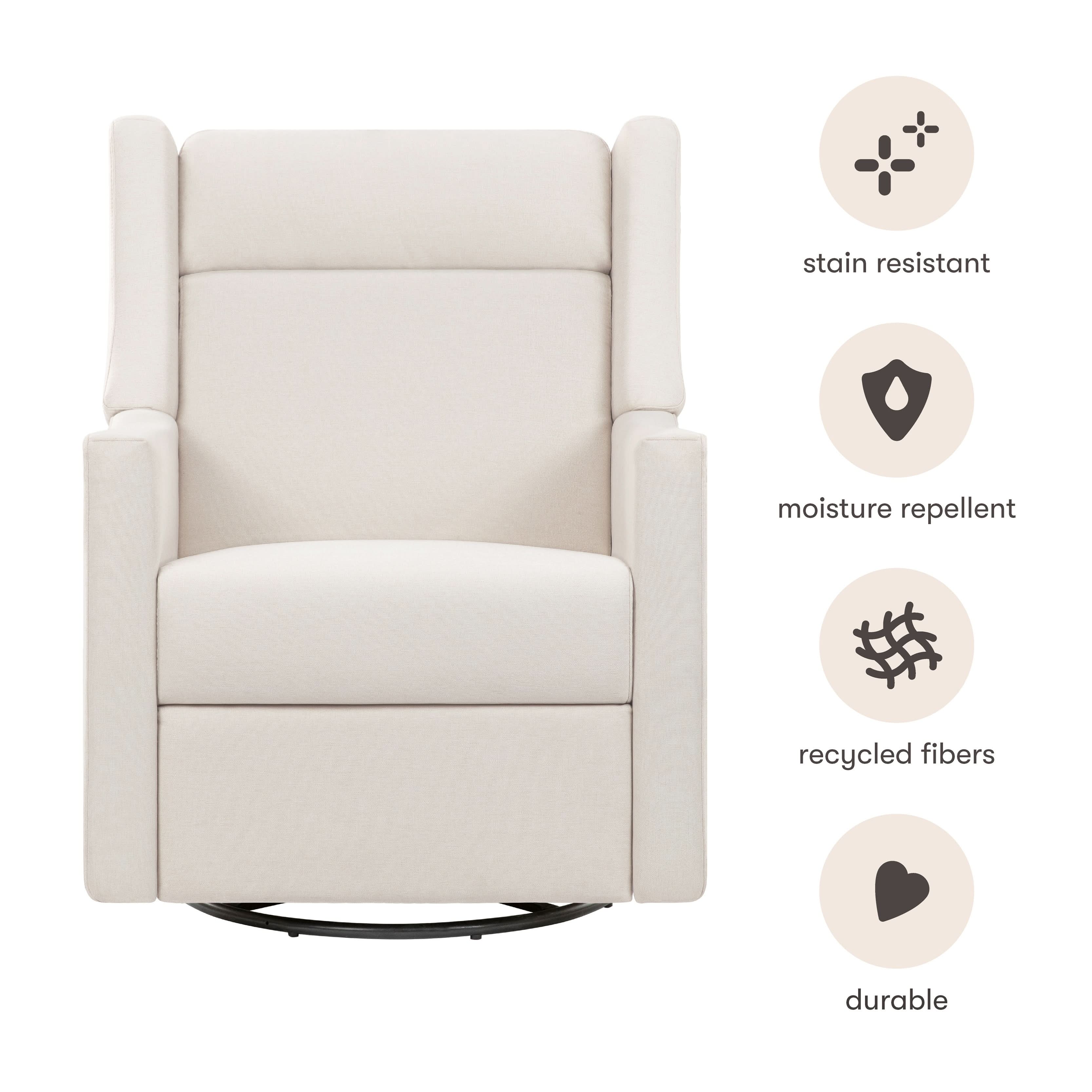 Babyletto Kiwi Deluxe Power Recliner & Swivel Glider with Heat and Massage - Image 71