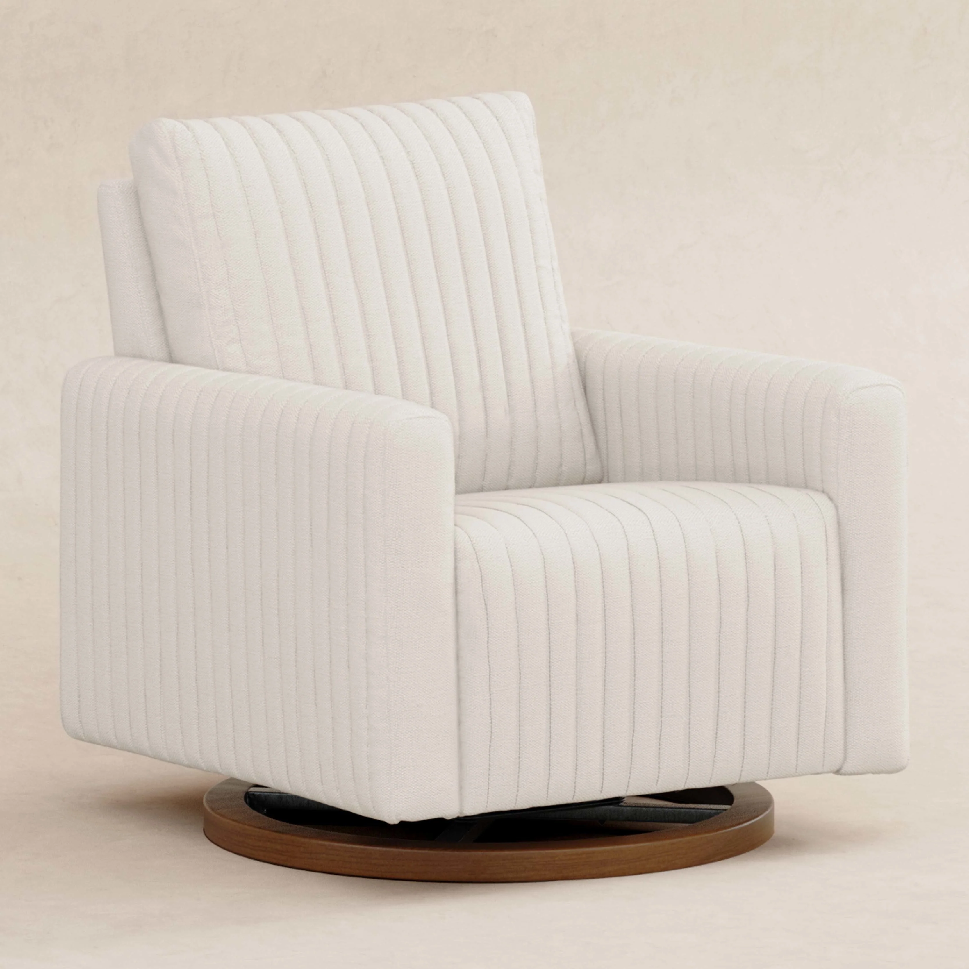 Babyletto Poe Channeled Swivel Glider in Eco-Performance Fabric | Water Repellent & Stain Resistant - Image 6