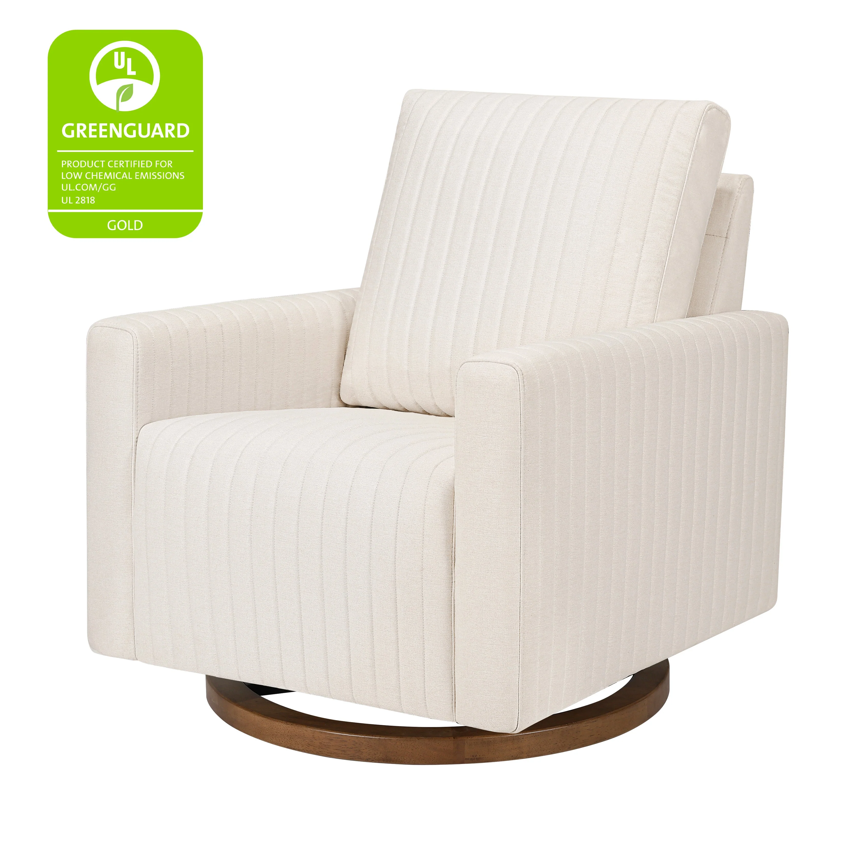 Babyletto Poe Channeled Swivel Glider in Eco-Performance Fabric | Water Repellent & Stain Resistant - Image 8