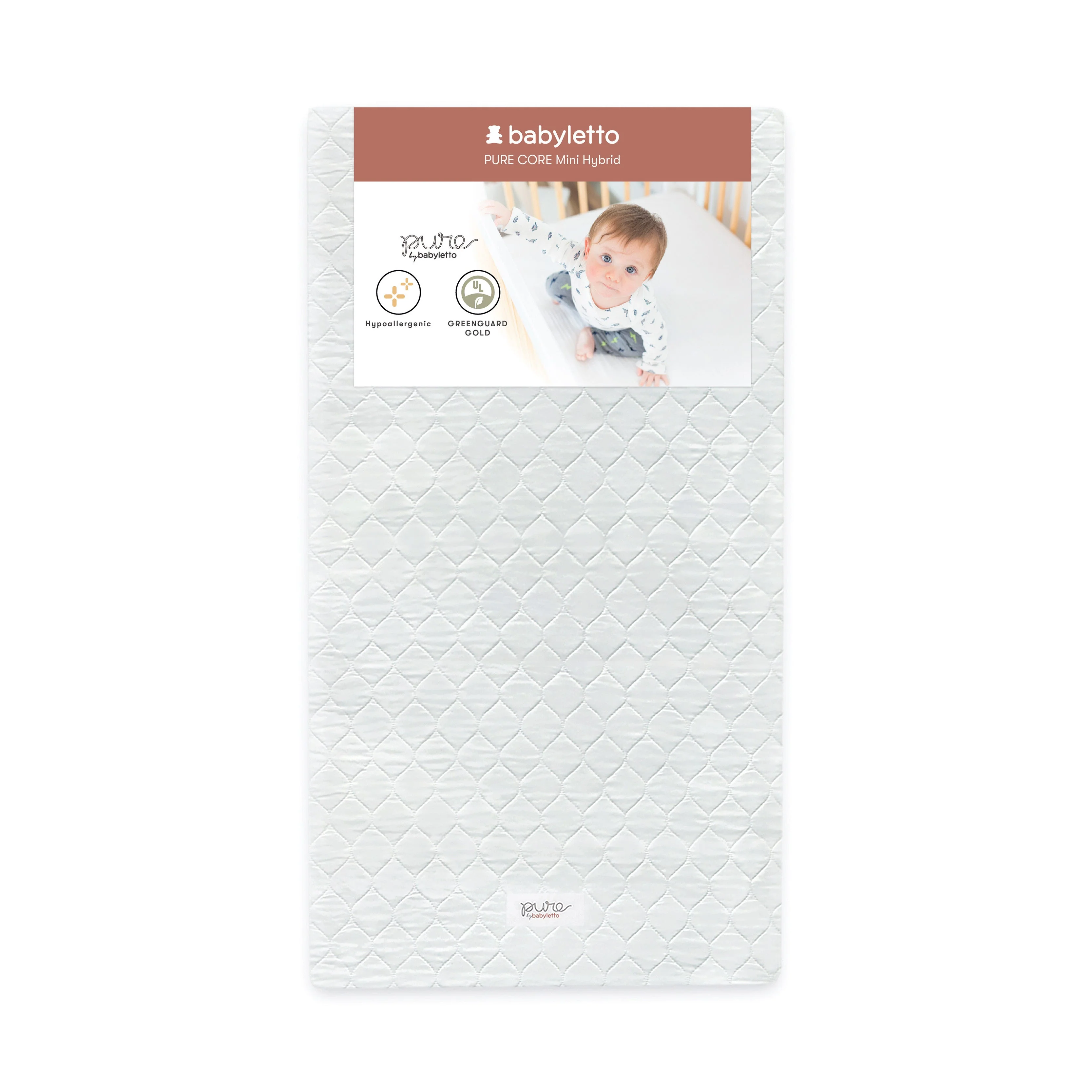 Babyletto Pure Core Mini Crib Mattress w/ Hybrid Quilted Waterproof Cover (Lightweight) - Image 6