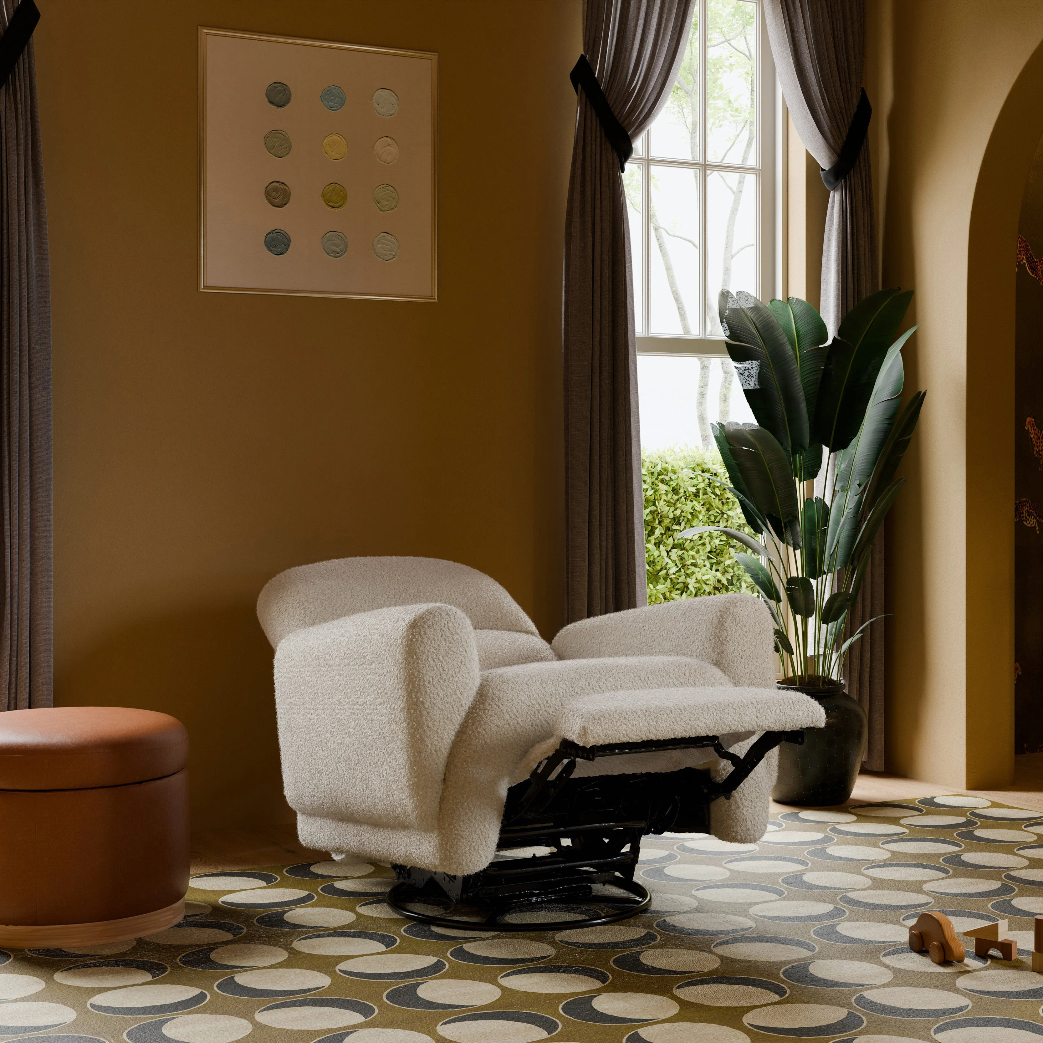 Babyletto Rainbow Recliner and Swivel Glider in Teddy Loop - Image 15