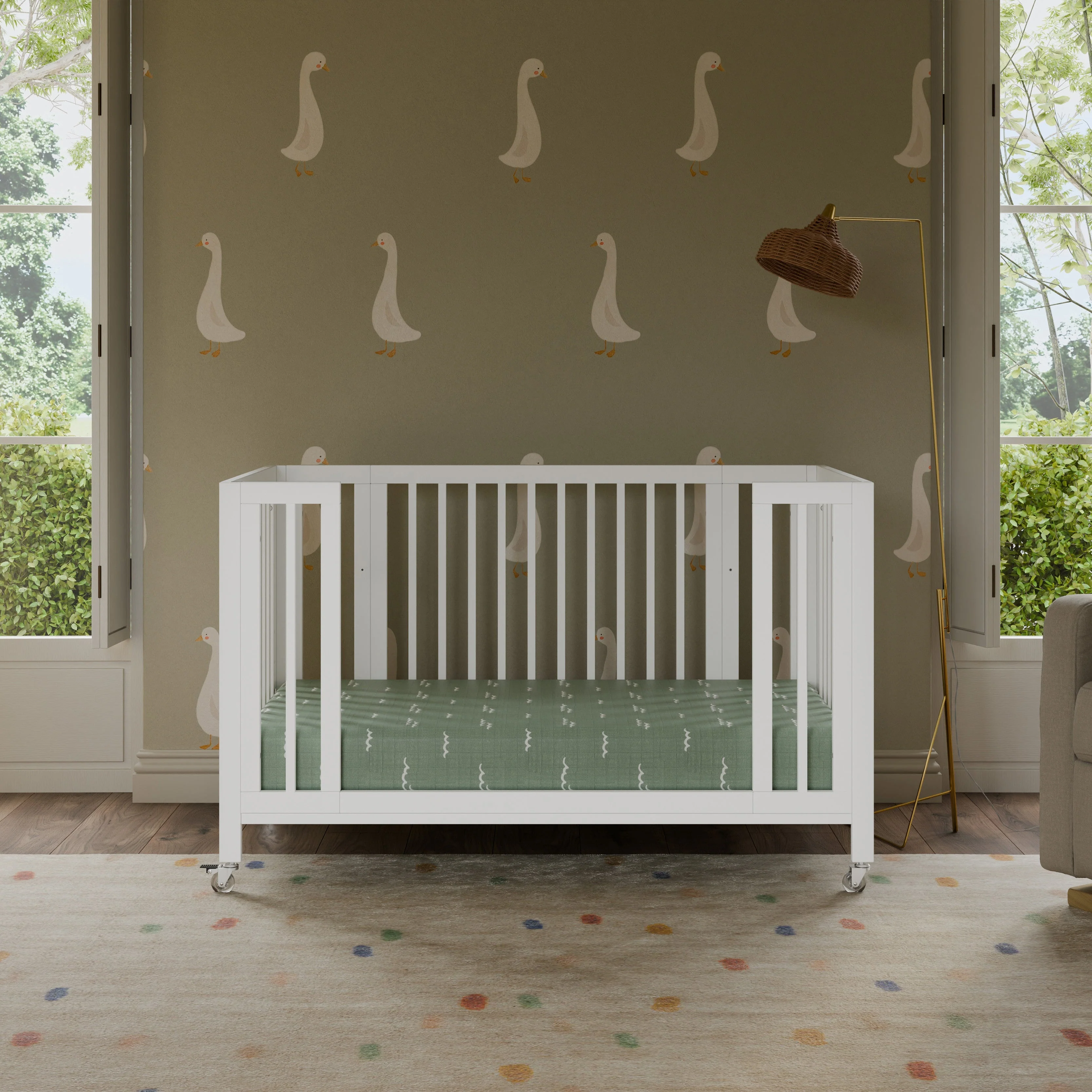 Babyletto Rolli 9-in-1 Convertible All-Stages Crib to Full Bed with Bassinet & Toddler Bed Conversion Kits