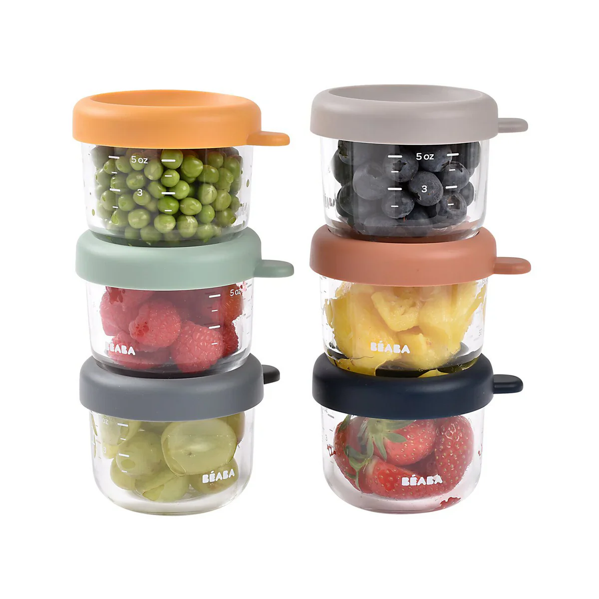 Beaba Set of Six 8 oz baby Food Jars - Sunrise - Image 7