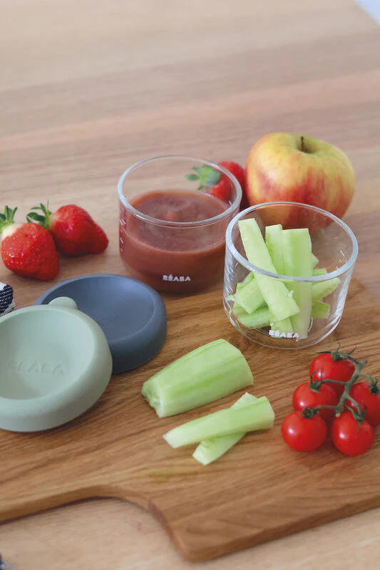 Beaba Glass Baby Food Jars Set of 2 - Sage/Mineral - Image 3