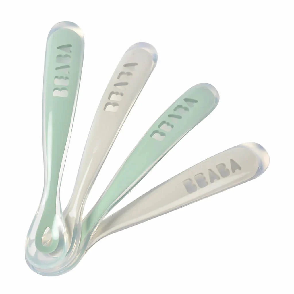 Beaba Silicone Spoons - 4 pk Sage