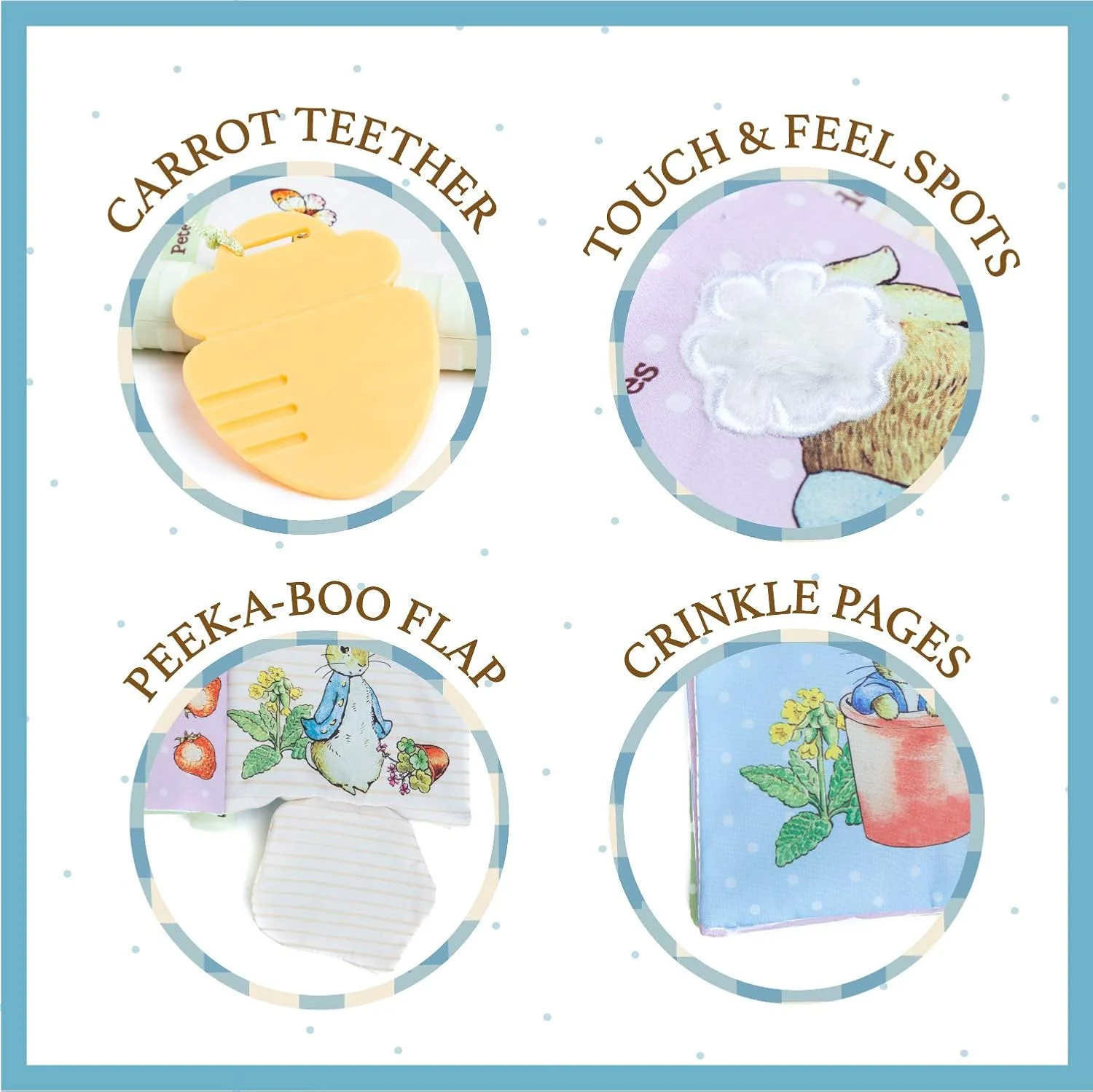 Beatrix Potter Peter Rabbit Soft Book with Teether - Image 4
