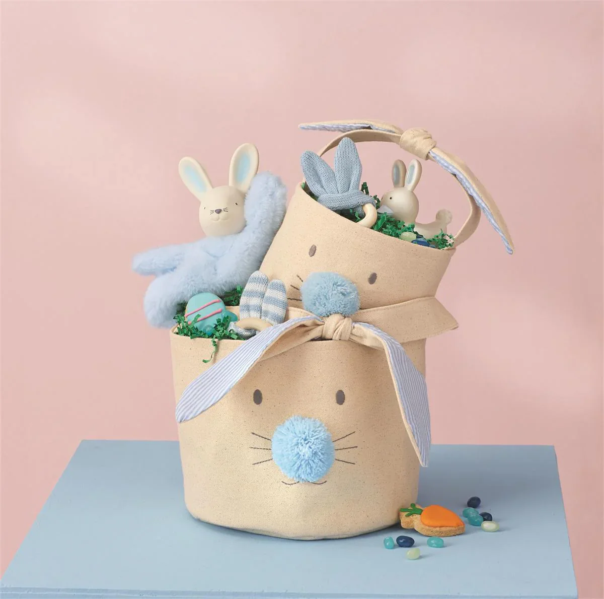 BLue Bunny Face easter Basket - Image 2