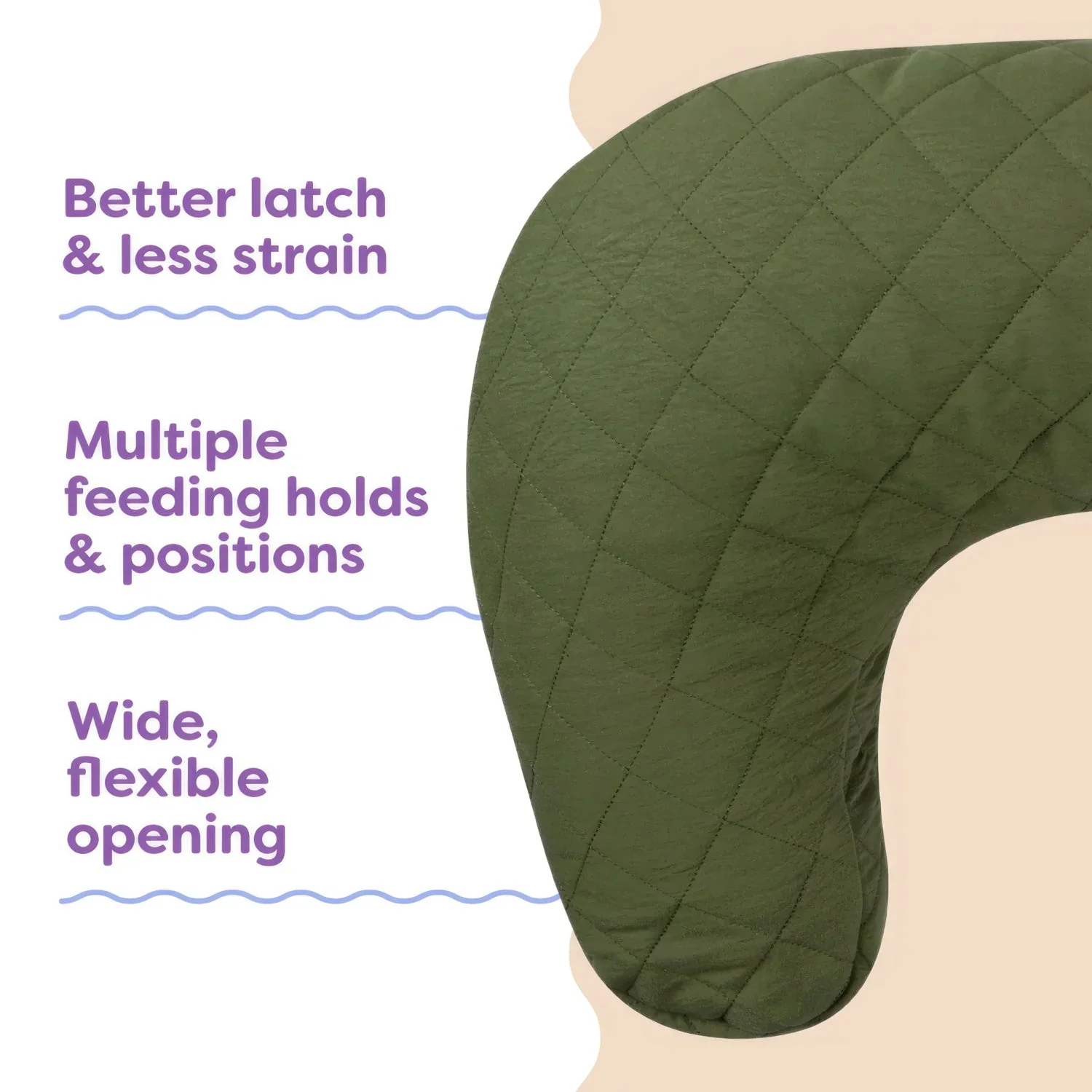 Boppy Nursing Pillow Luxe - Quilted Moss - Image 3
