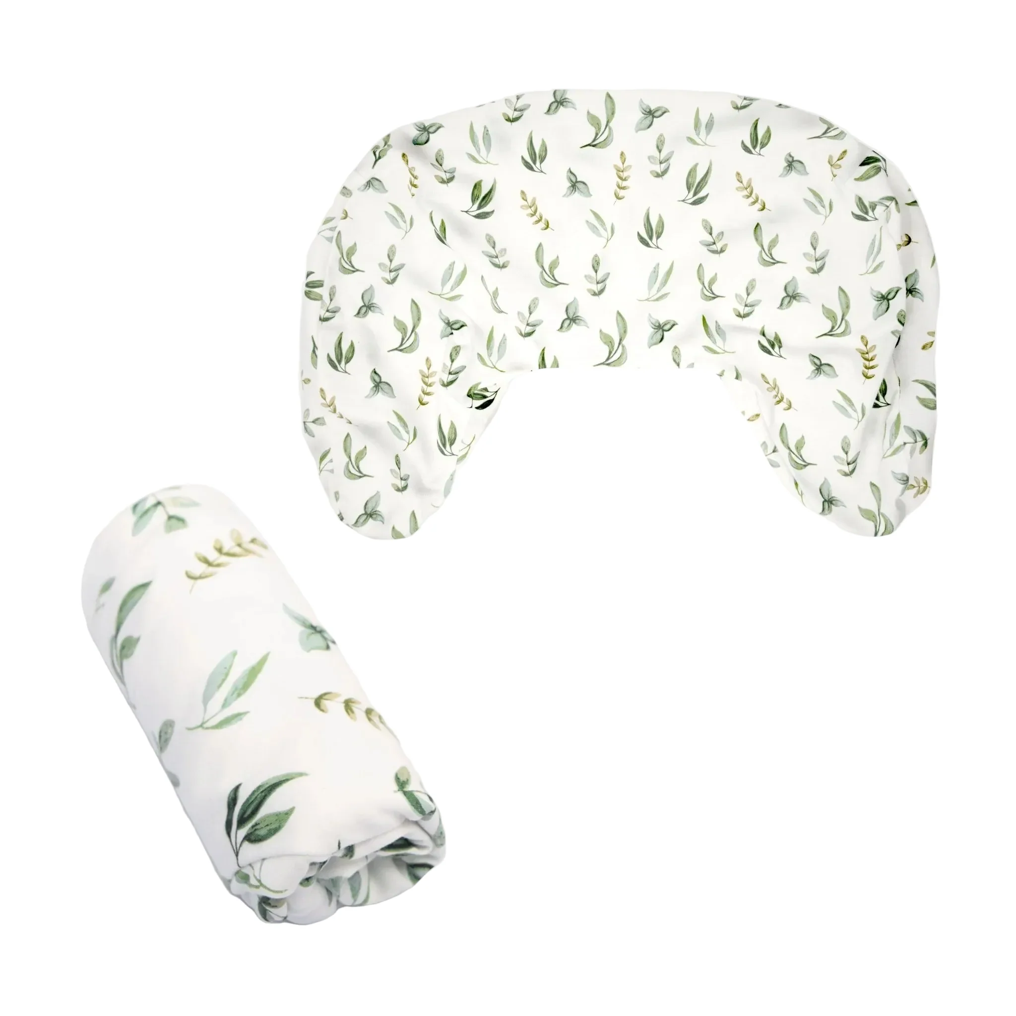 Boppy Nursing Pillow Organic Cotton Cover - Green Leaves