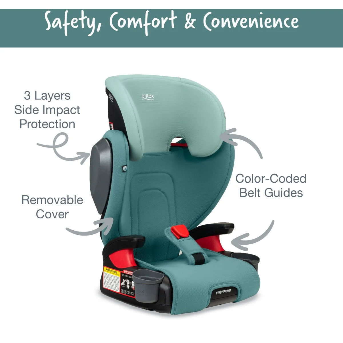 Britax Highpoint Backless Belt-Positioning Booster Seat with Safewash - Image 16