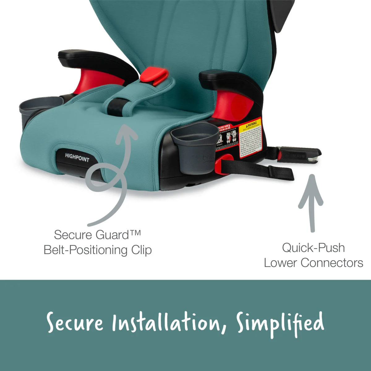 Britax Highpoint Backless Belt-Positioning Booster Seat with Safewash - Image 17