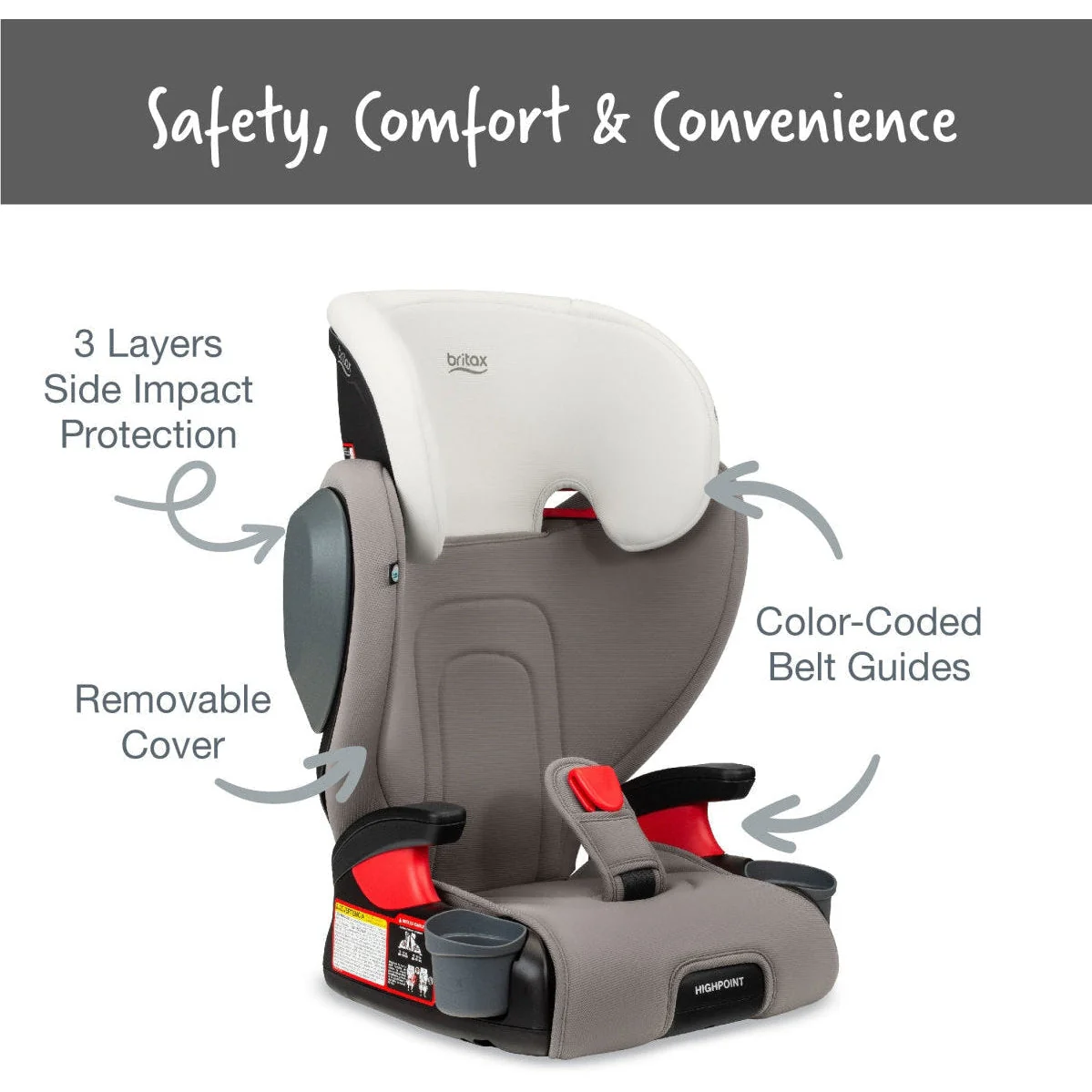 Britax Highpoint Backless Belt-Positioning Booster Seat with Safewash - Image 27