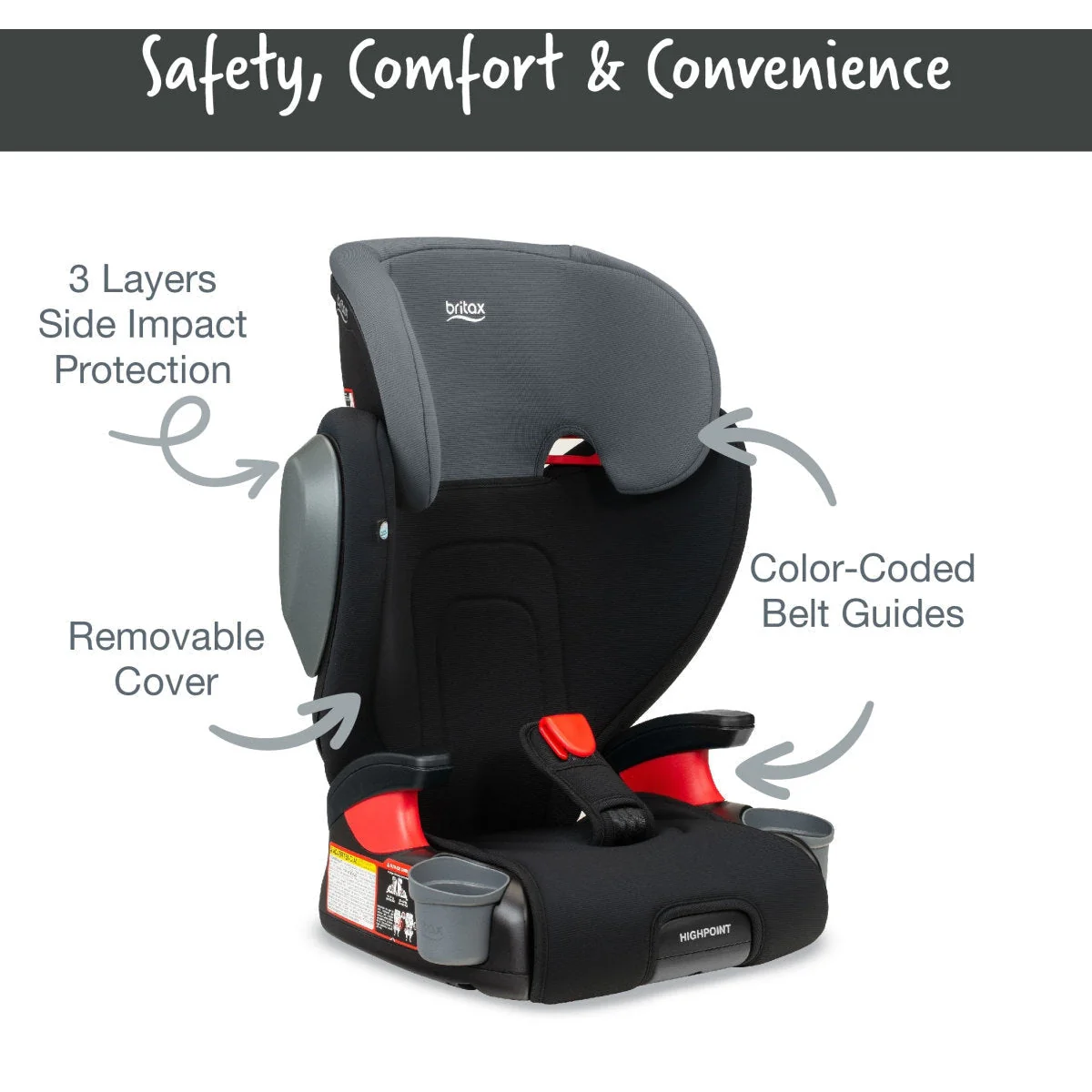 Britax Highpoint Backless Belt-Positioning Booster Seat with Safewash - Image 4