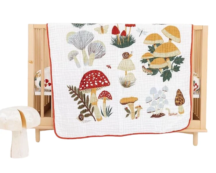 Clementine Baby Mushroom  Muslin Quilt - Image 4