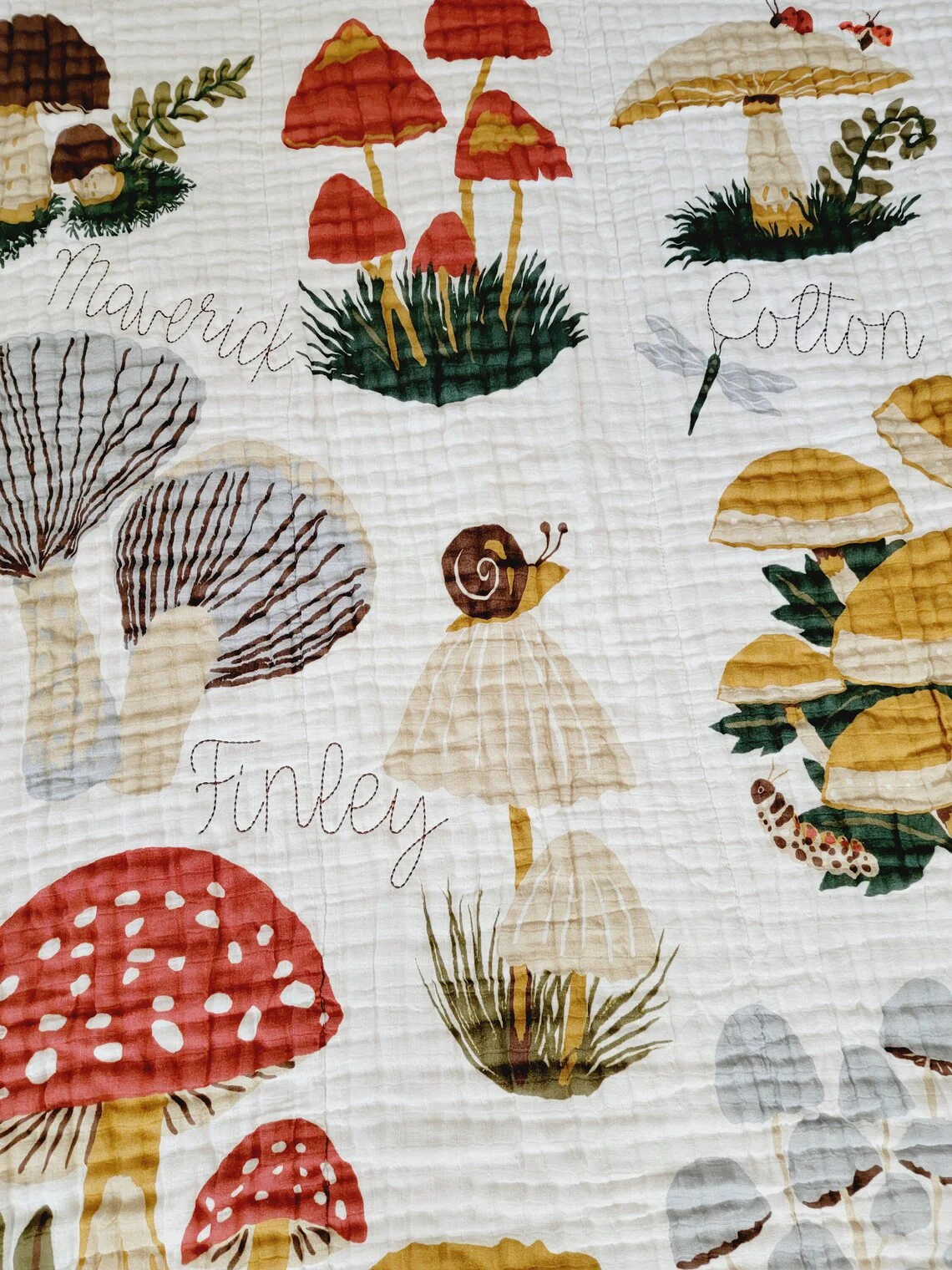 Clementine Baby Mushroom  Muslin Quilt - Image 5