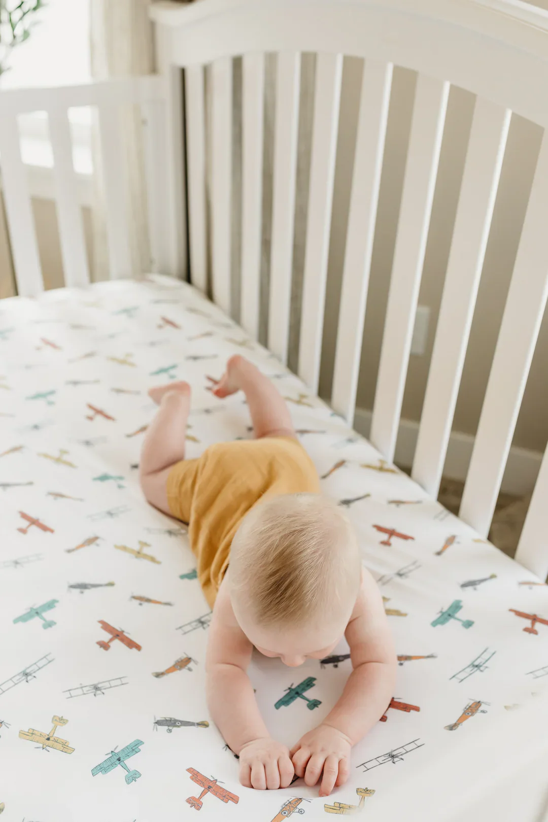 Copper Pearl Premium Knit Fitted Crib Sheet in Ace - Image 2