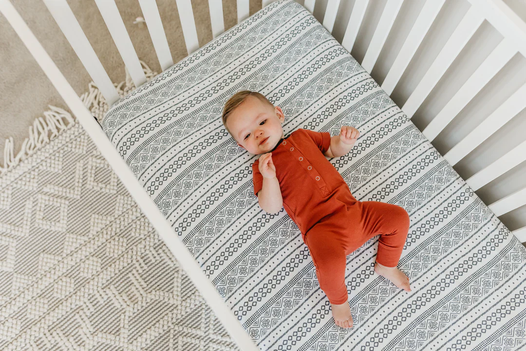Copper Pearl Premium Knit Fitted Crib Sheet in Westyn - Image 2