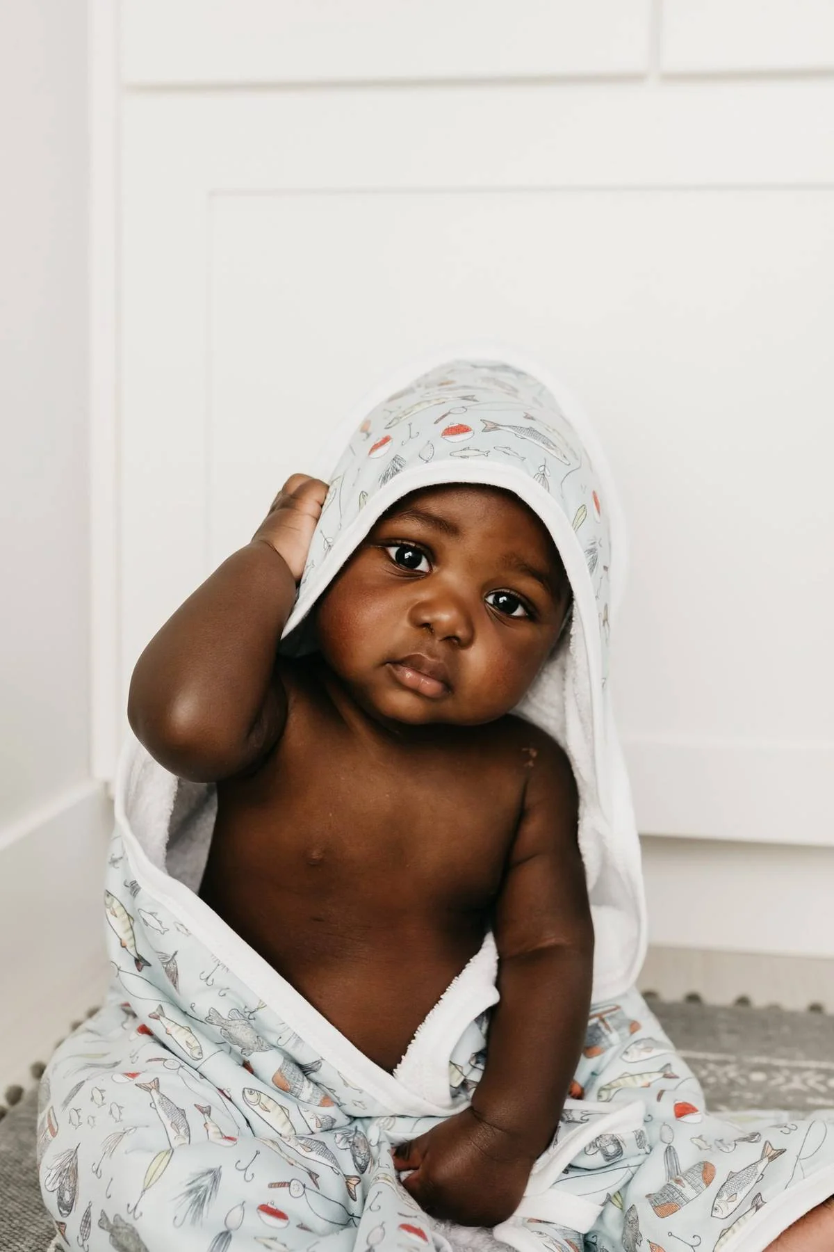 Copper Pearl Premium Knit Hooded Towel in Trout - Image 2