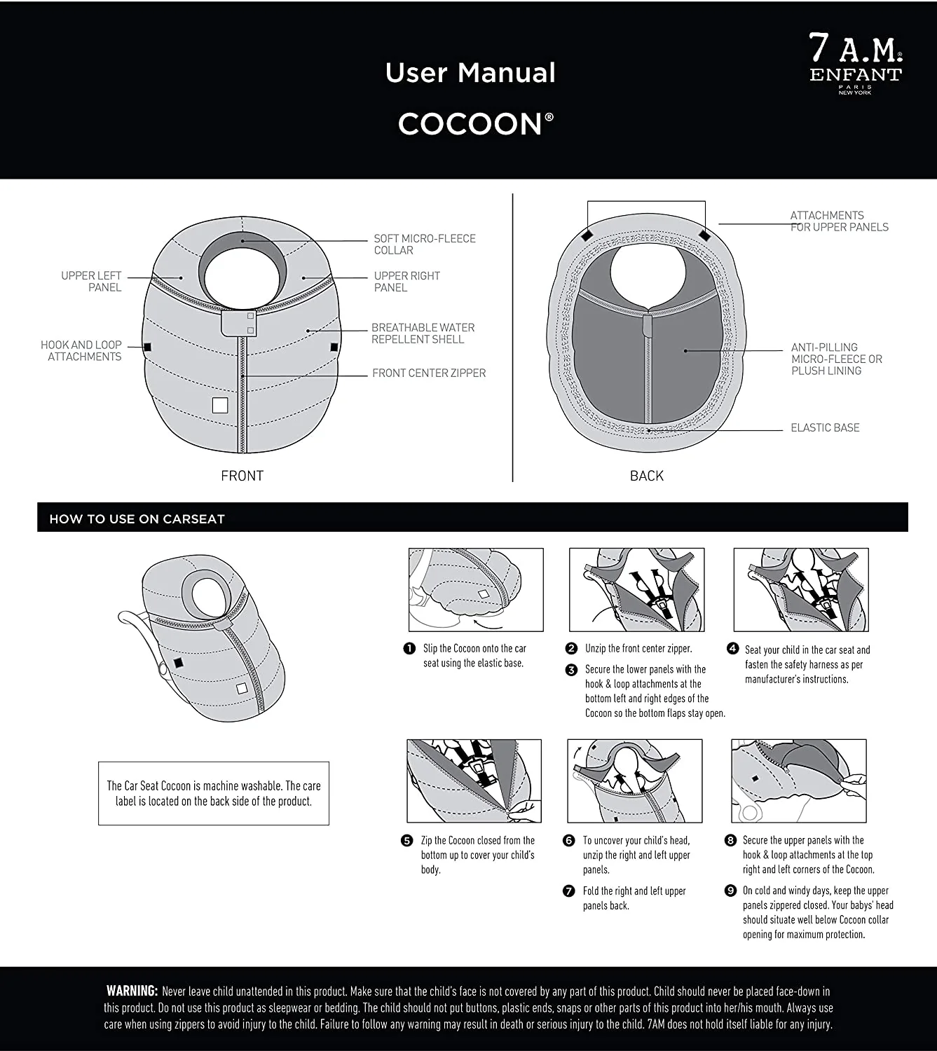 7AM Enfant Car Seat Cocoon Cover - Image 10