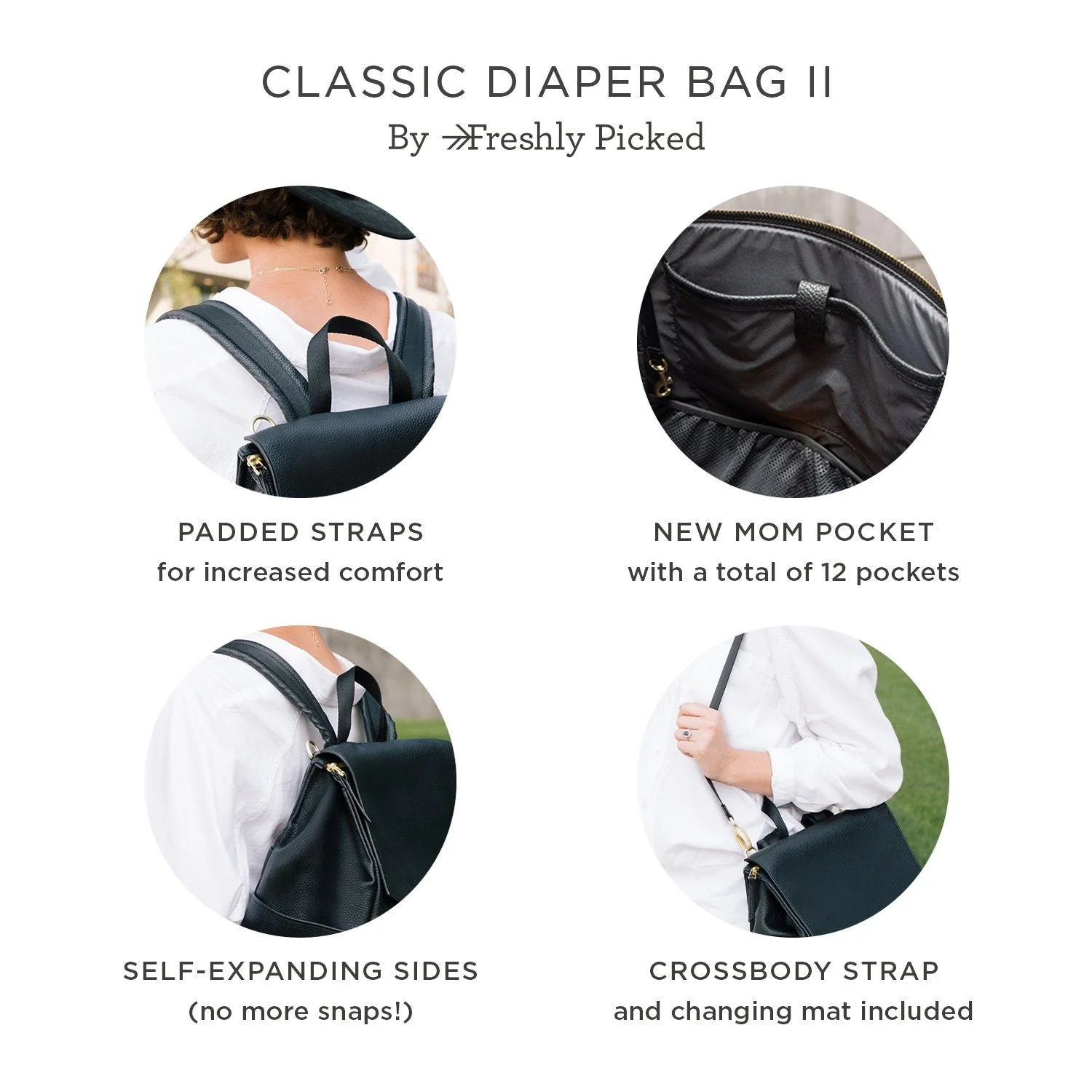 Freshly Picked Classic Diaper Bag II Ebony - Image 12