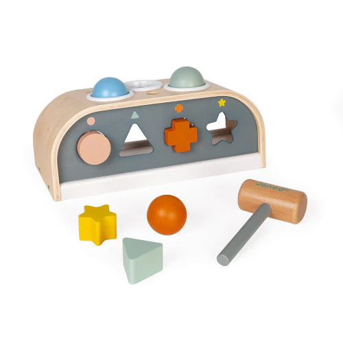 Janod Sweet Cocoon Tap Tap and Shape Sorter - Image 2