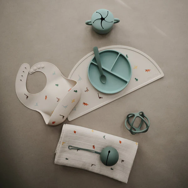 Mushie Muslin Organic Cotton Swaddle Blanket - Dinosaurs - Image 4