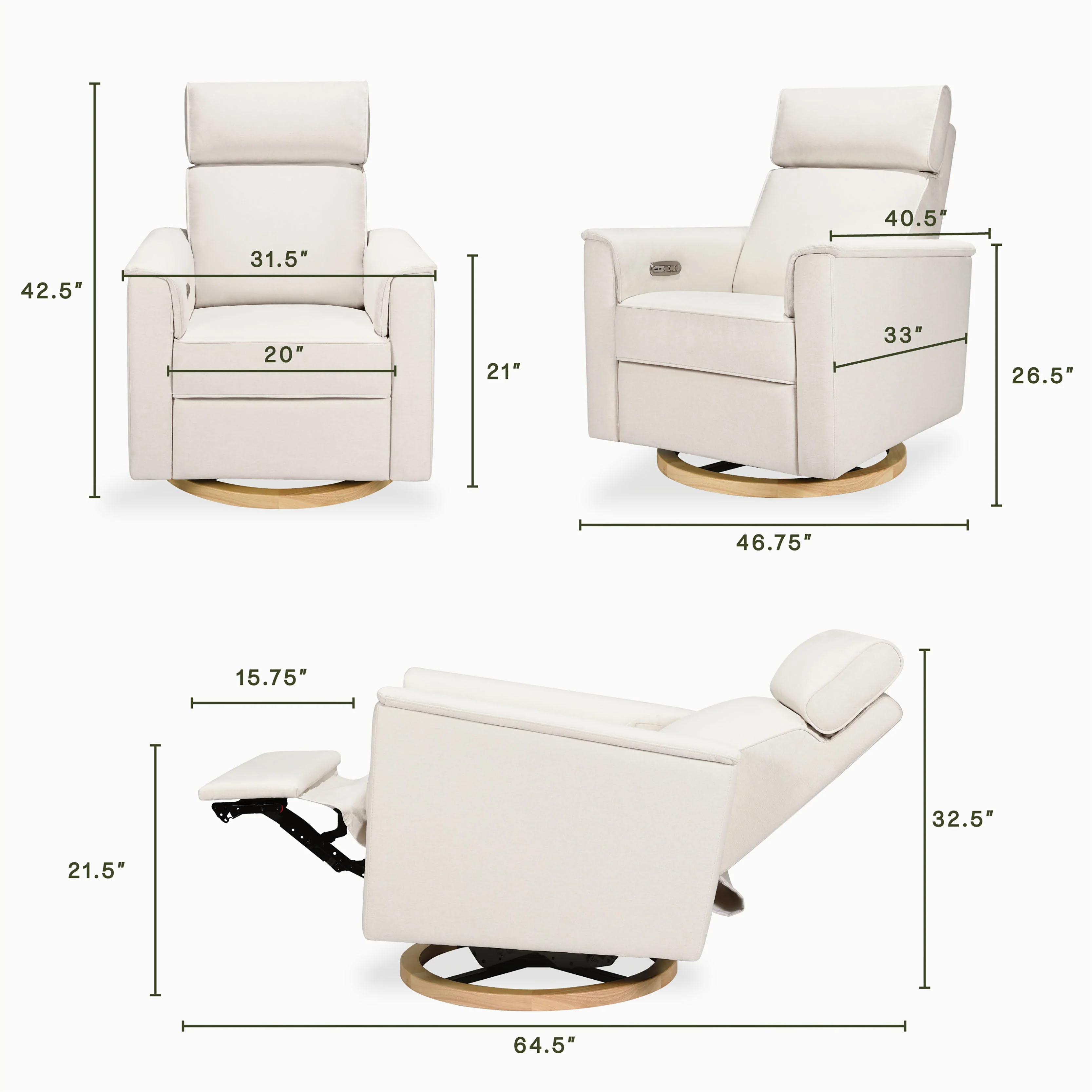 Namesake Willa Plus Power Glider Recliner w/Power Headrest - Image 28