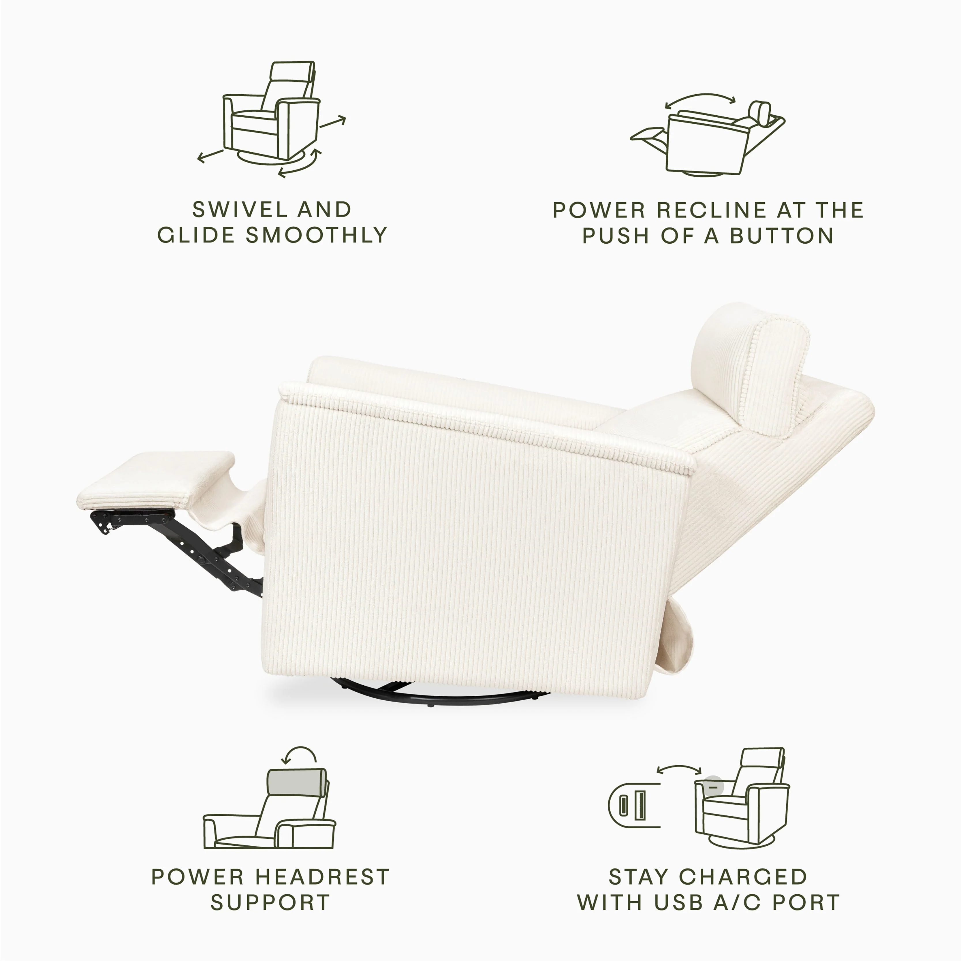 Namesake Willa Plus Power Glider Recliner w/Power Headrest - Image 49