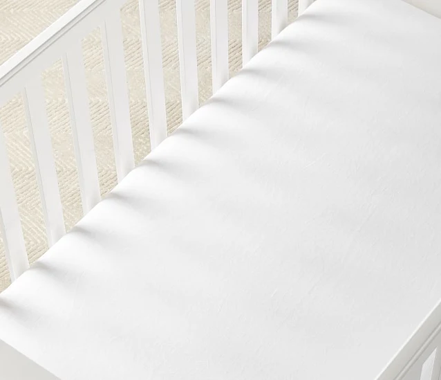 ABC White Cotton Jersey Crib Sheet - Image 2