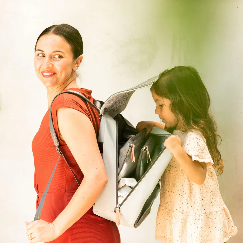 Petunia Meta Backpack Grey Pearl Nubuck Leatherette - Image 6