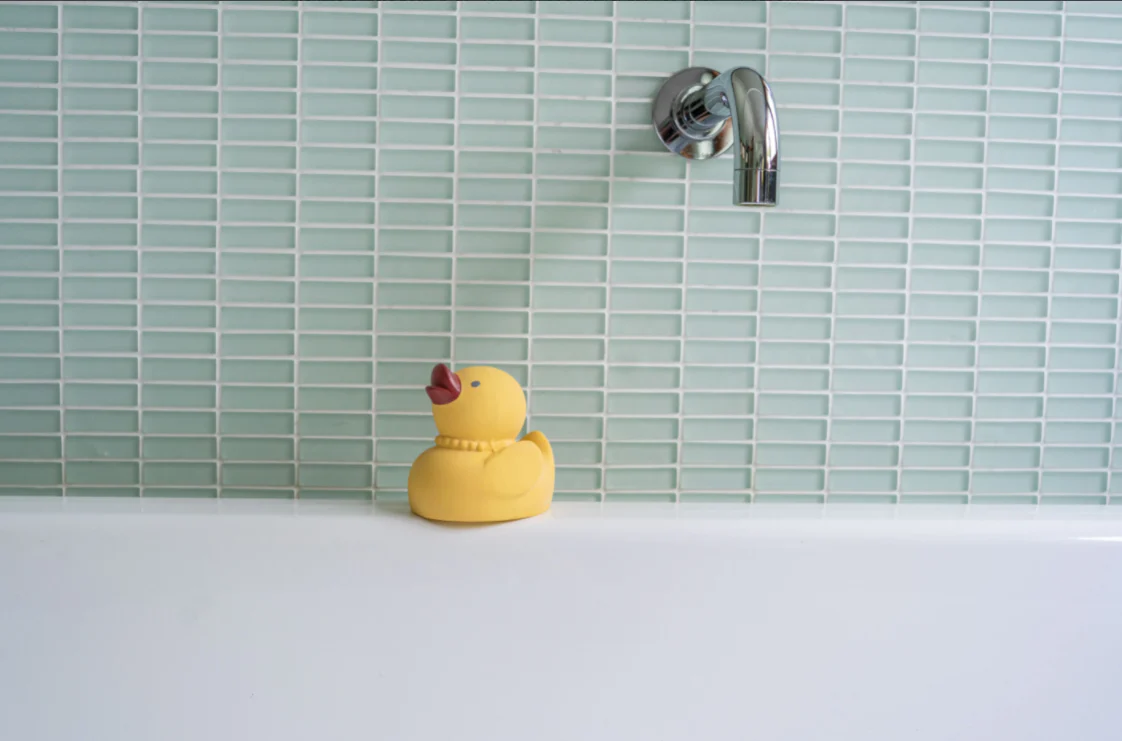 Tikiri Toys Duck - Natural Rubber Teether, Rattle & Bath Toy - Image 3