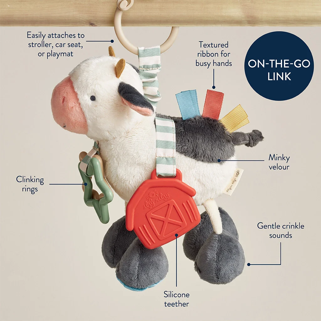 Cow Itzy Friends Link & Love™ Activity Plush - Cow - Image 3