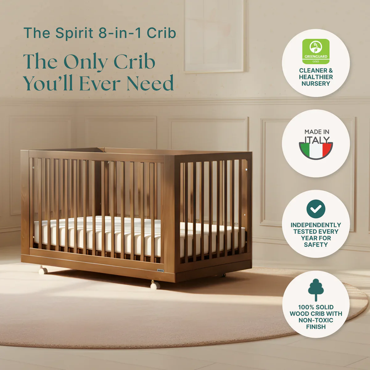 Dadada Italian Spirit 8-1 Convertible Crib - Image 8