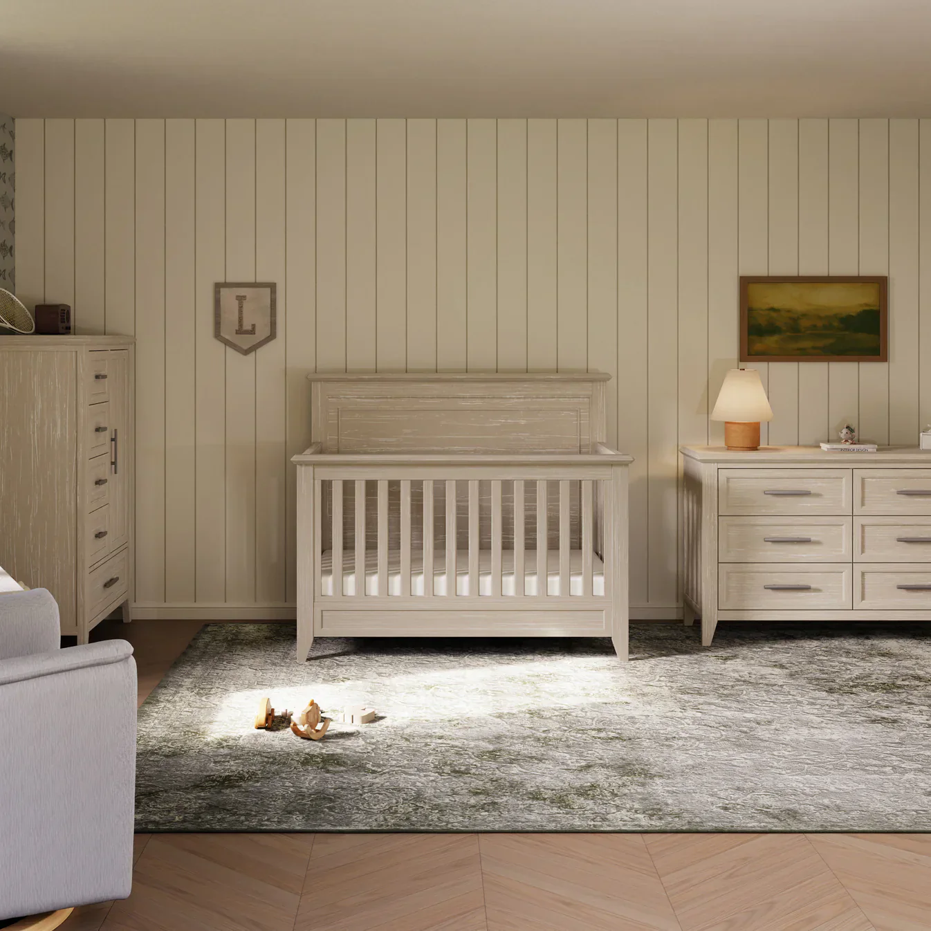 Monogram by Namesake Barrow Rustic 4-in-1 Convertible Flat Top Crib - Image 3