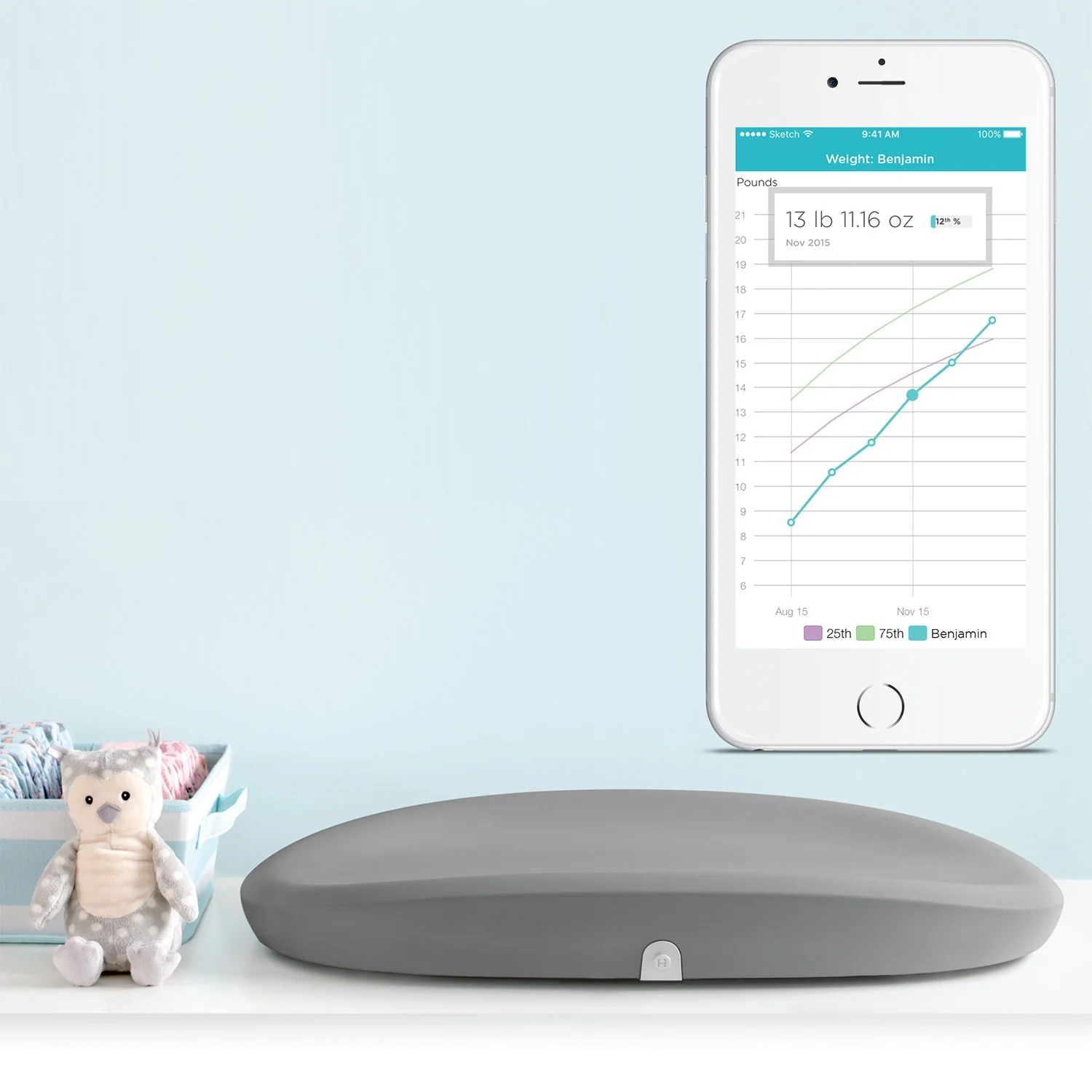 Hatch Baby Grow Changing Pad w/Smart Scale - Image 3
