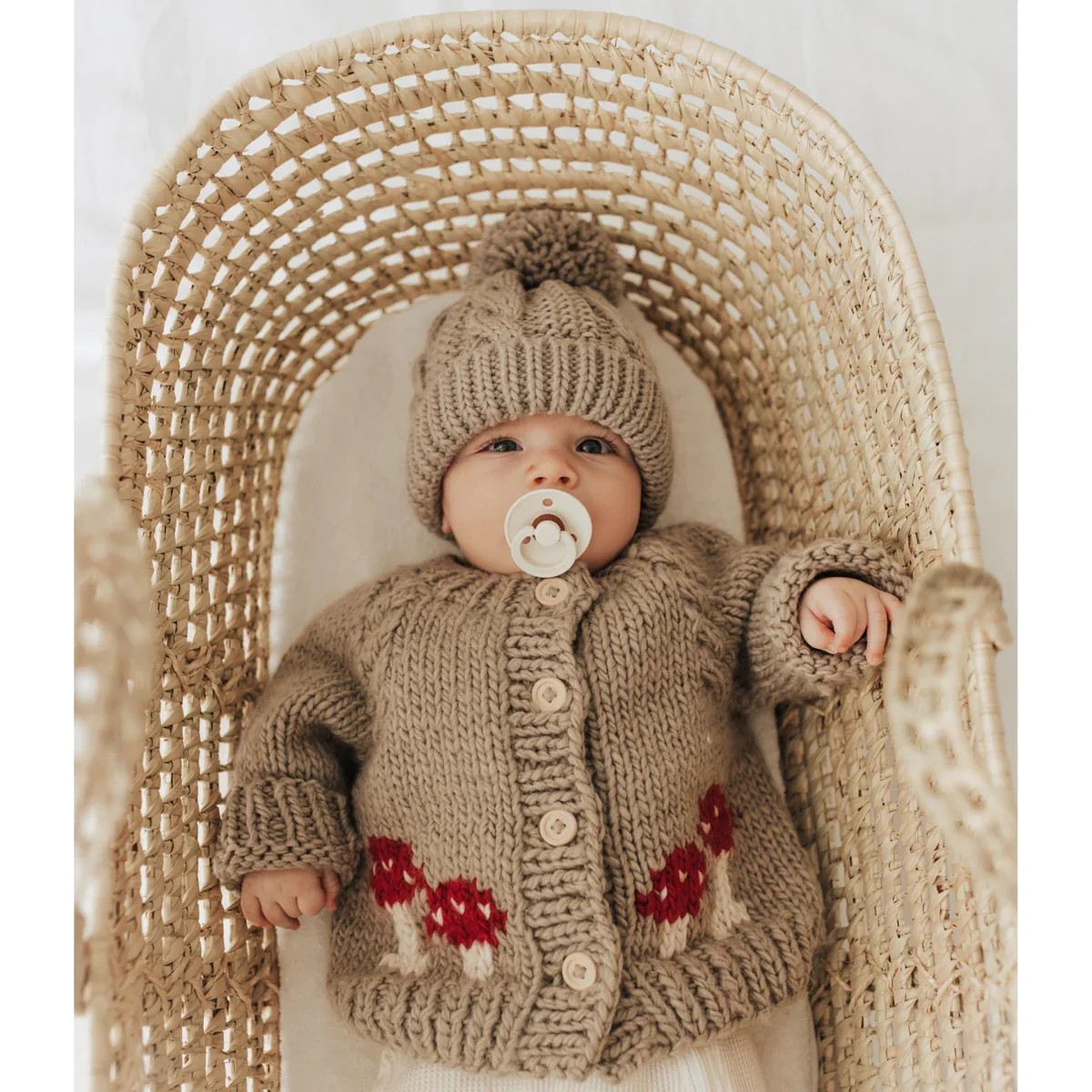 Huggalugs Mushroom Knit Cardigan - Image 3