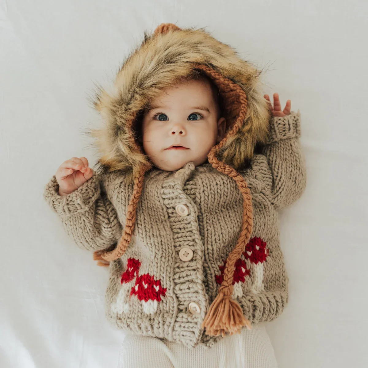 Huggalugs Mushroom Knit Cardigan - Image 4