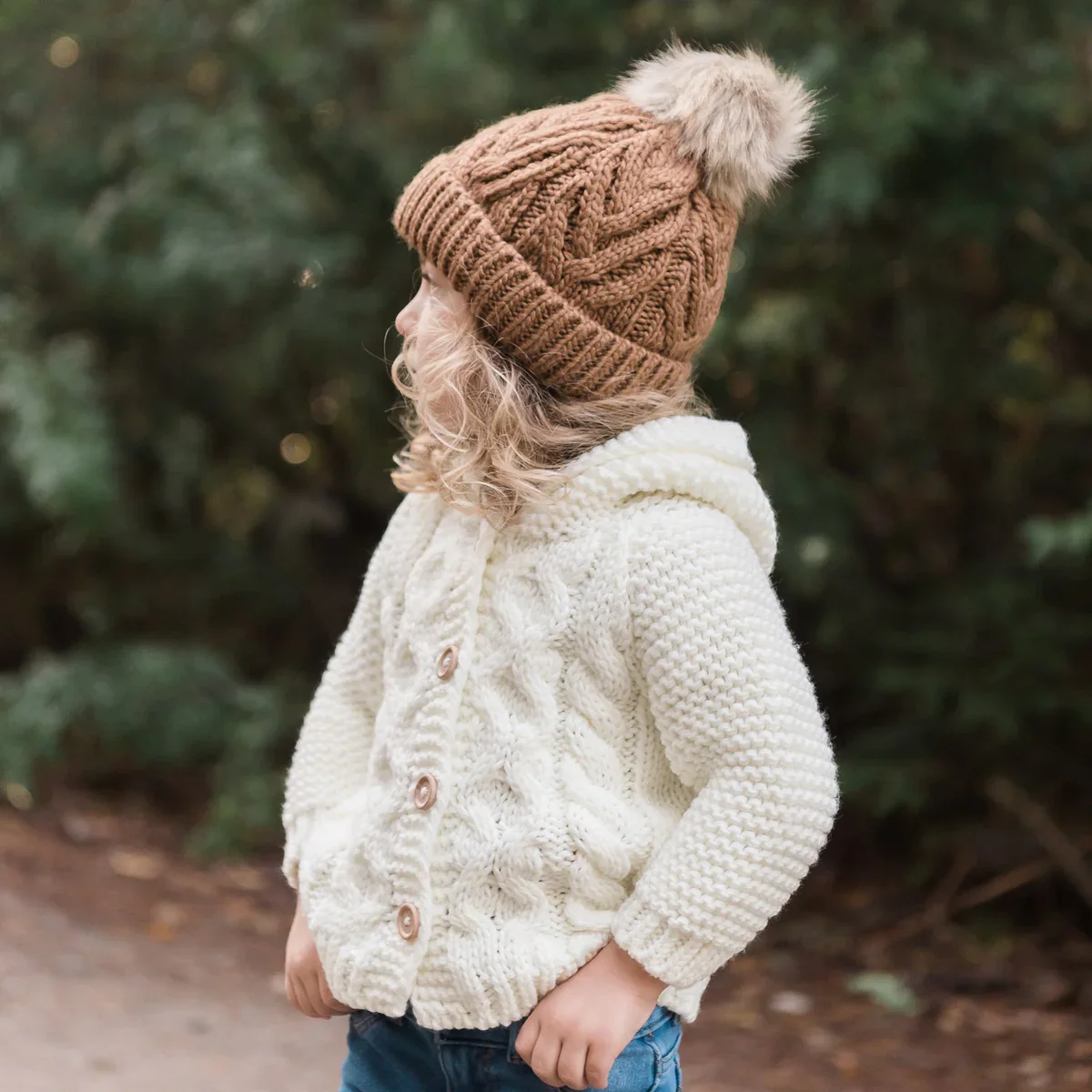 Huggalugs Pecan Pom Pom Beanie - Image 4