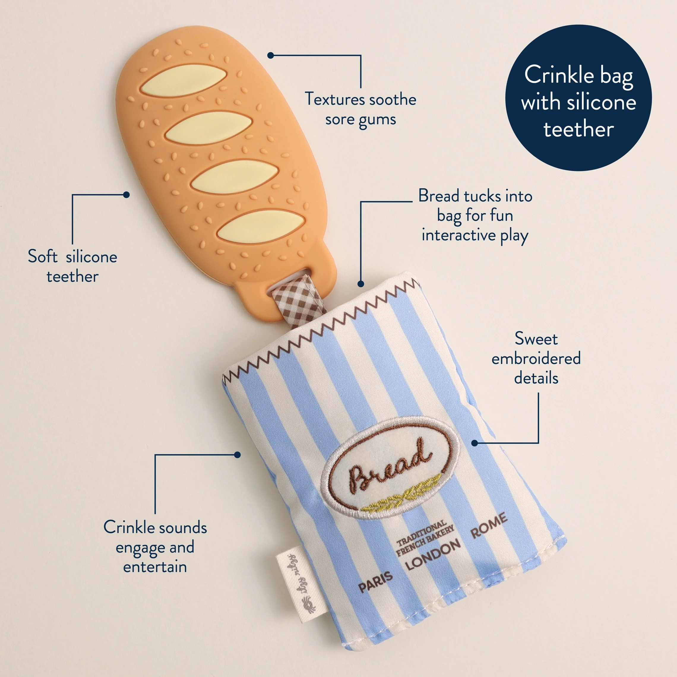 Itzy Ritzy Baguette Teensy Crinkle - Image 4